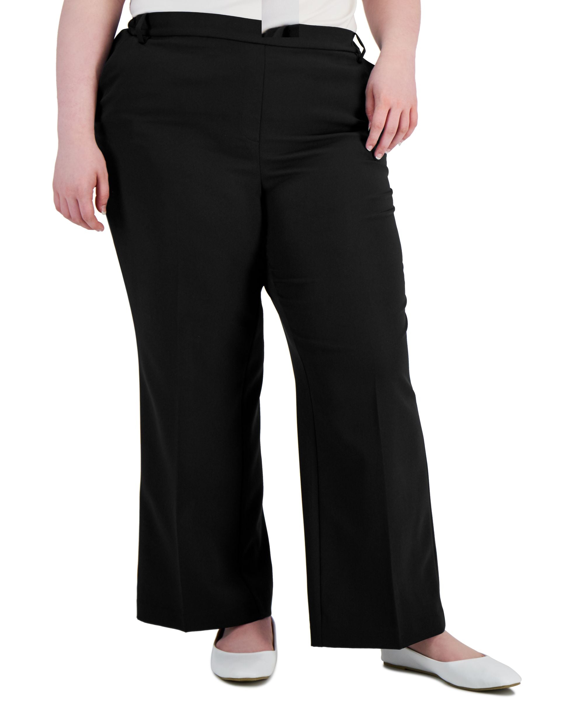 Alfani Plus Size Pull On Wide Leg Pants