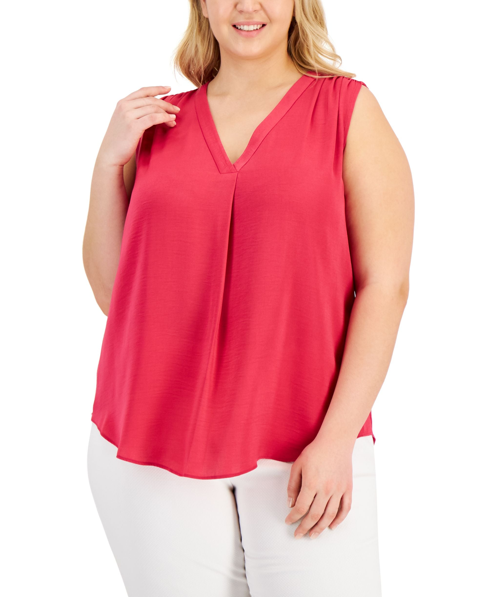 Alfani Plus Size V Neck Top