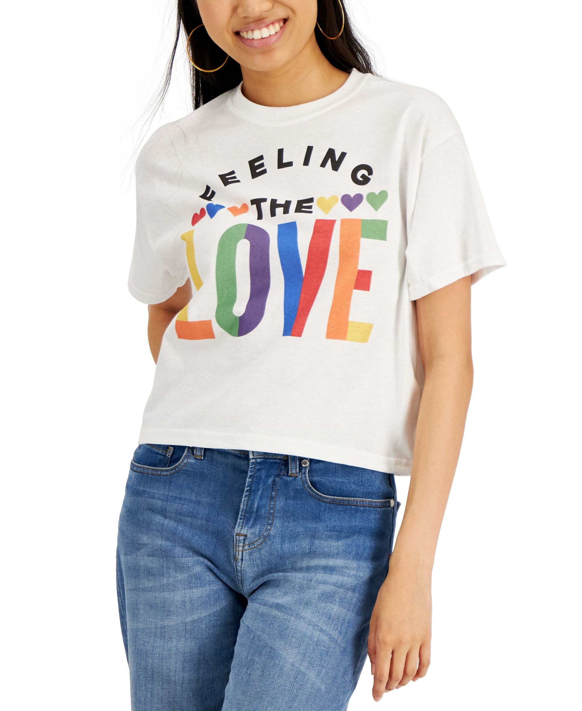 Juniors' Feeling The Love-Graphic T-Shirt