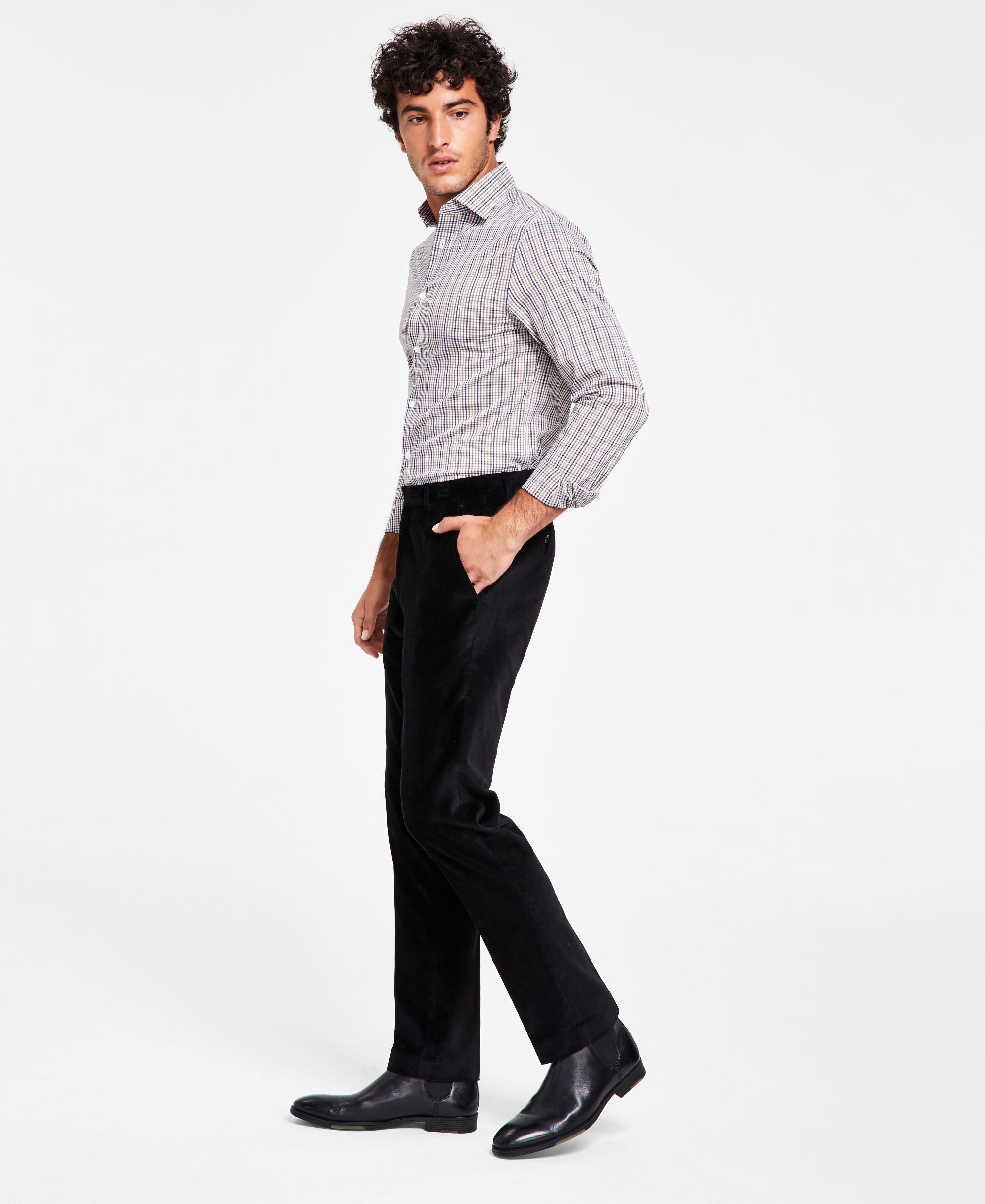 Men's Modern-Fit TH Flex Stretch Patterned Performance Pants