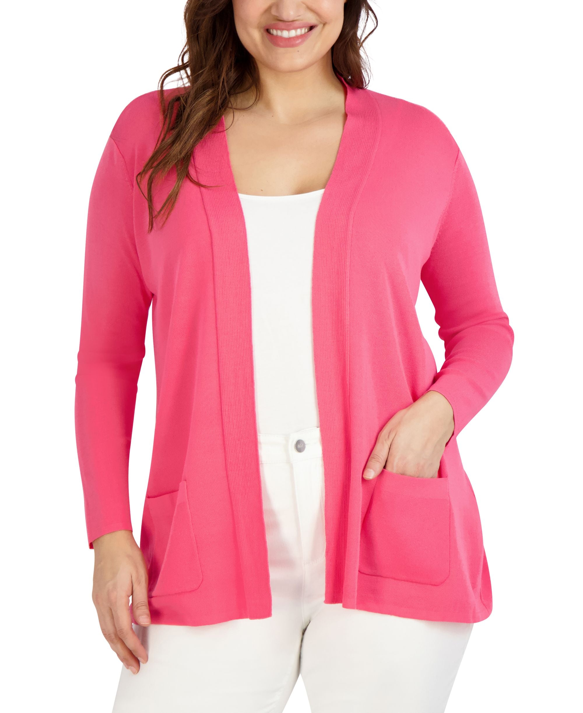 Jones New York Plus Size Open Front Cardigan