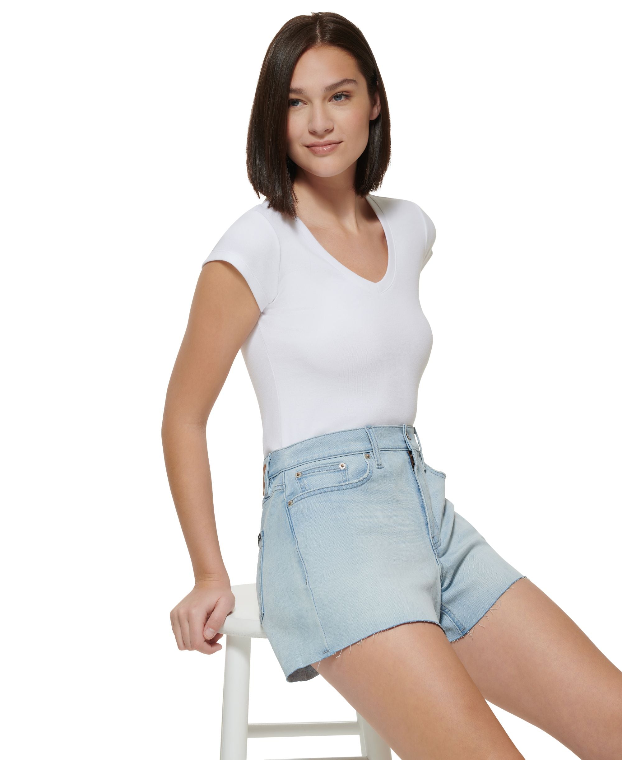 High-Rise Cutoff Denim Shorts