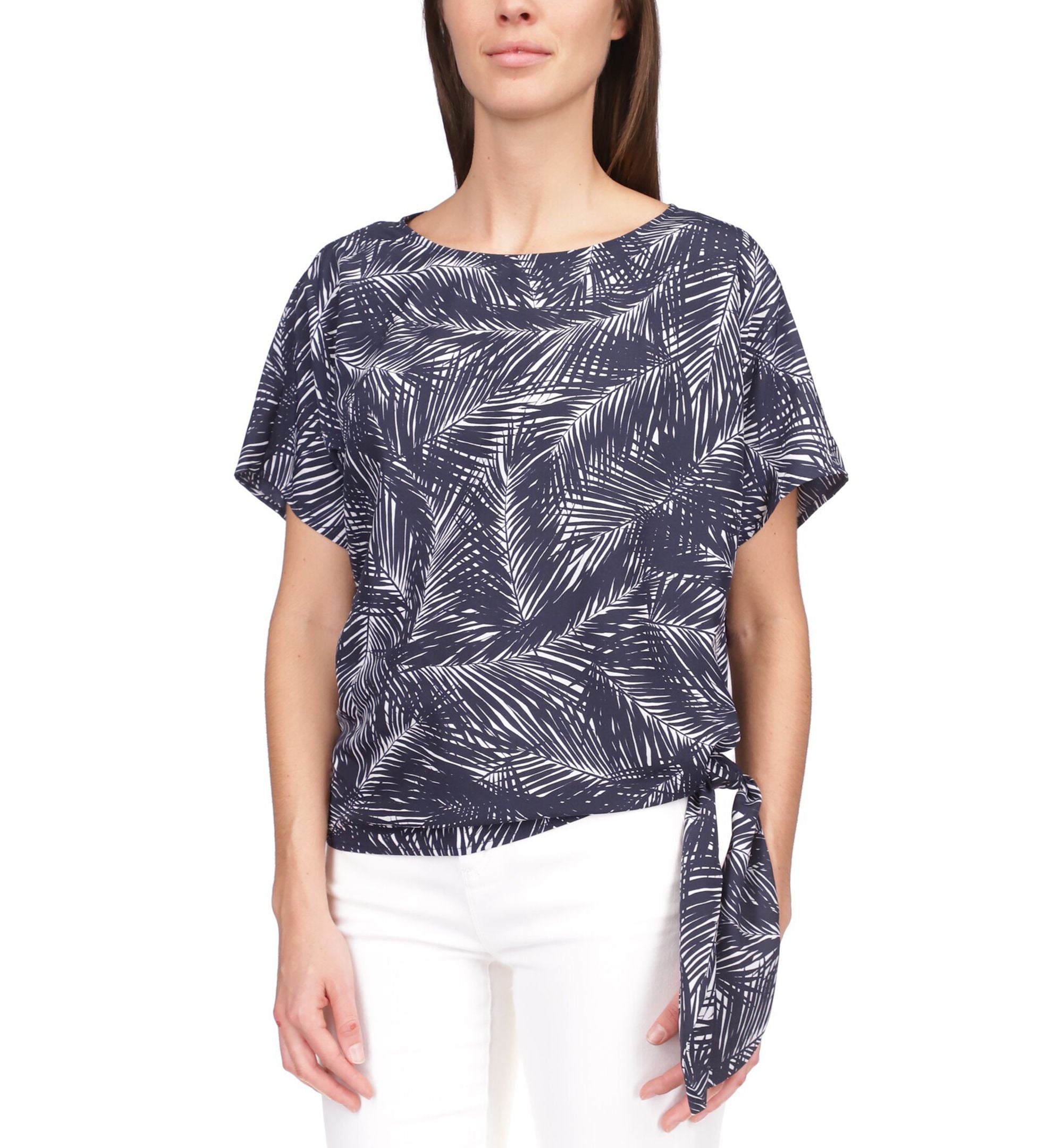Michael Michael Kors Palm-Print Side-Tie Top