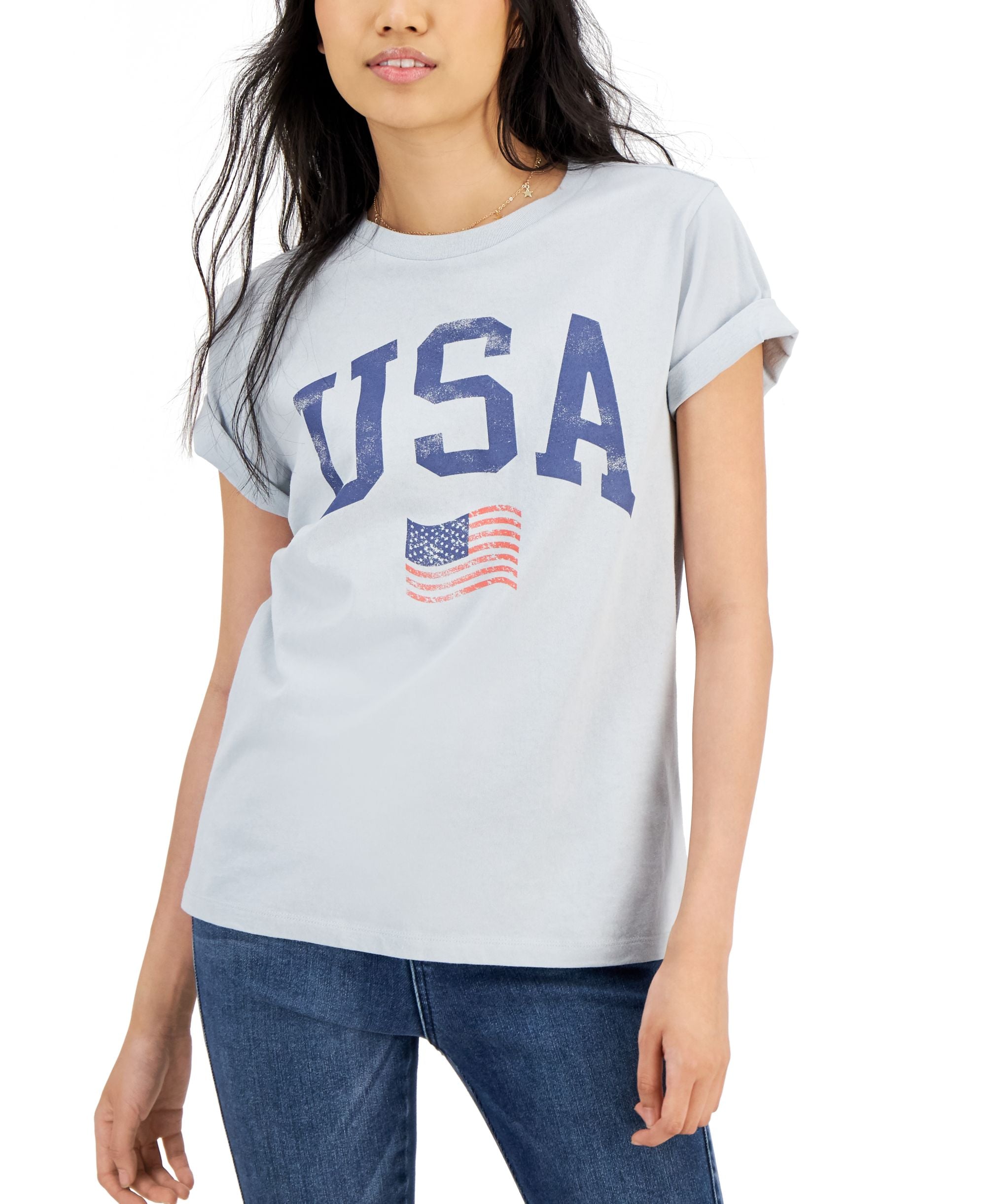 Juniors' USA Graphic-Print Tee