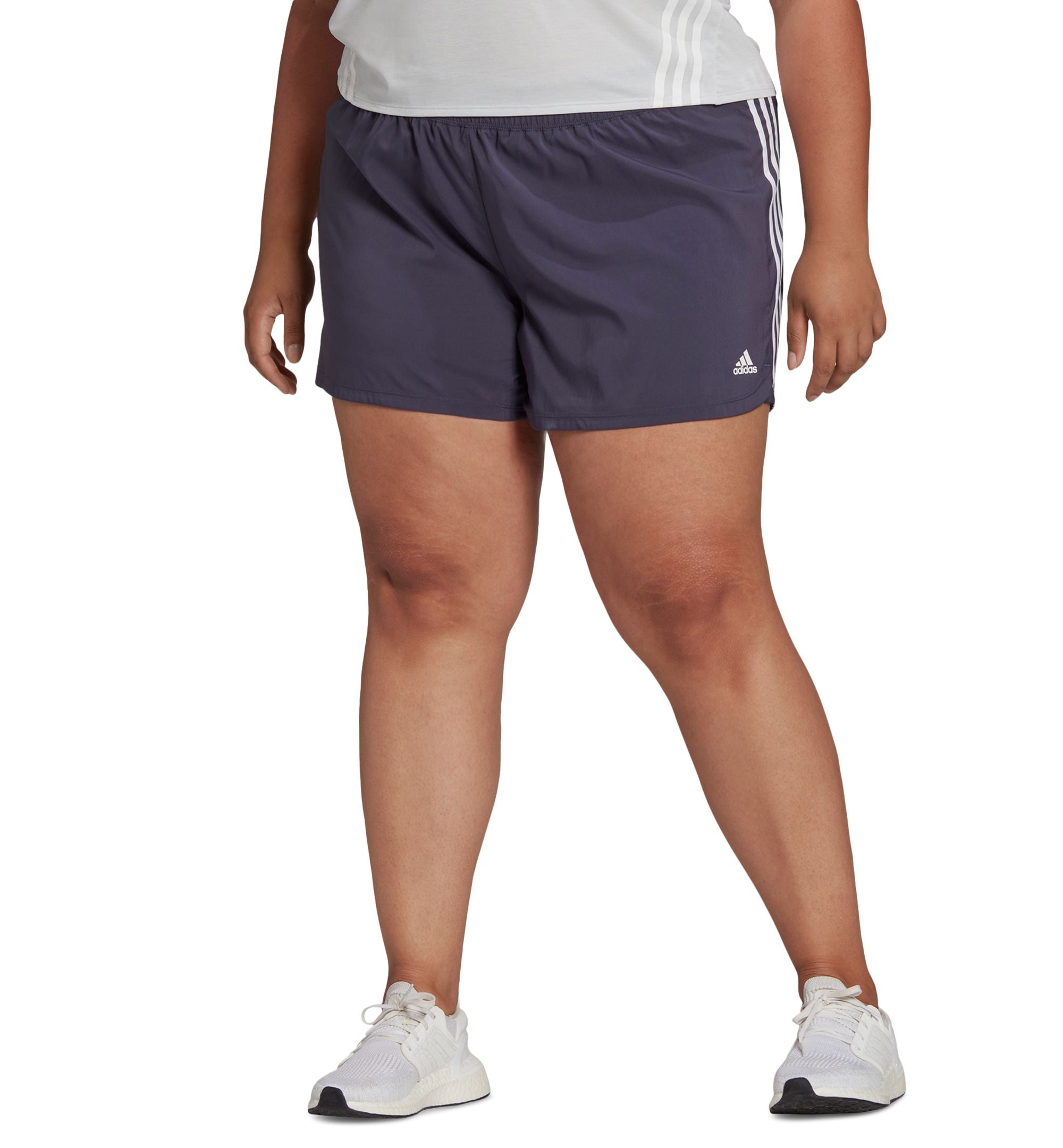 Adidas Plus Size Pacer 3 Stripes Woven Shorts