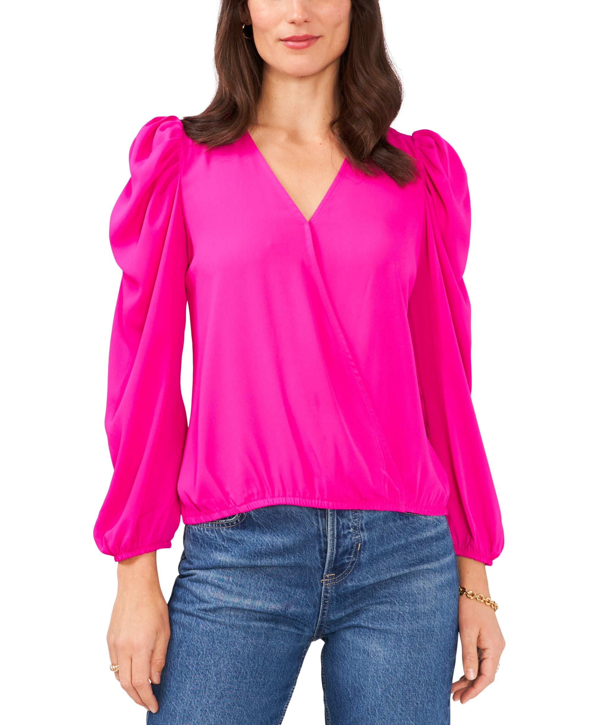 Sam Jess Surplice Puff Sleeve Top