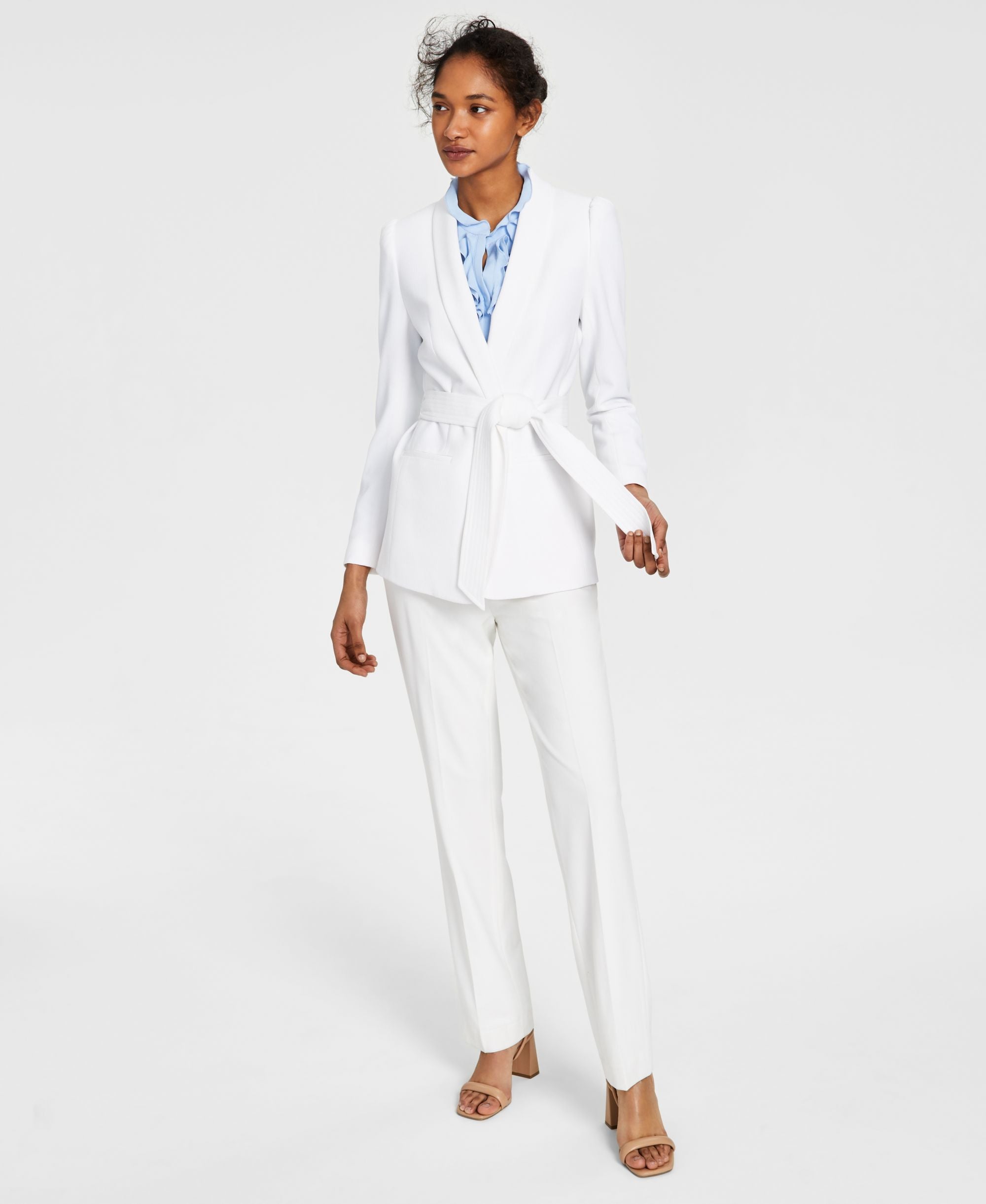 Bar III Textured Belted Blazer