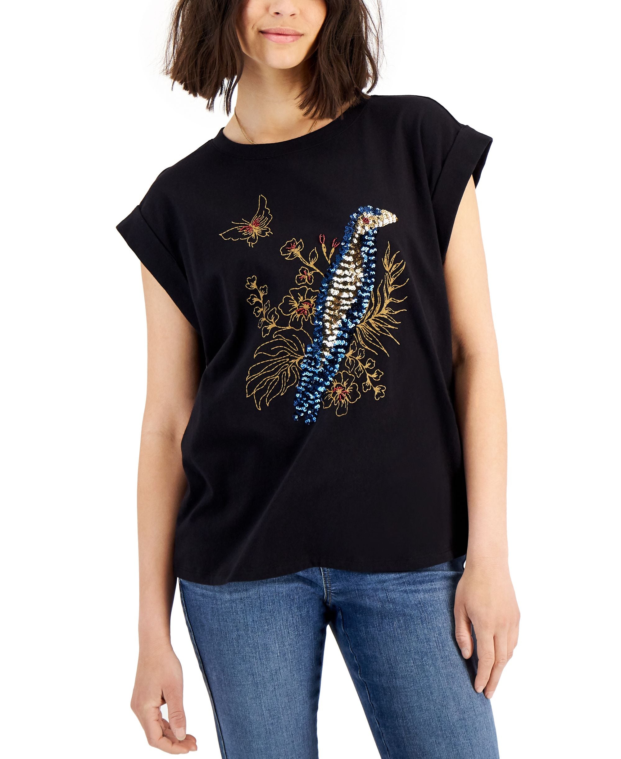 INC International Concepts Womens Embellished T-Shirt
