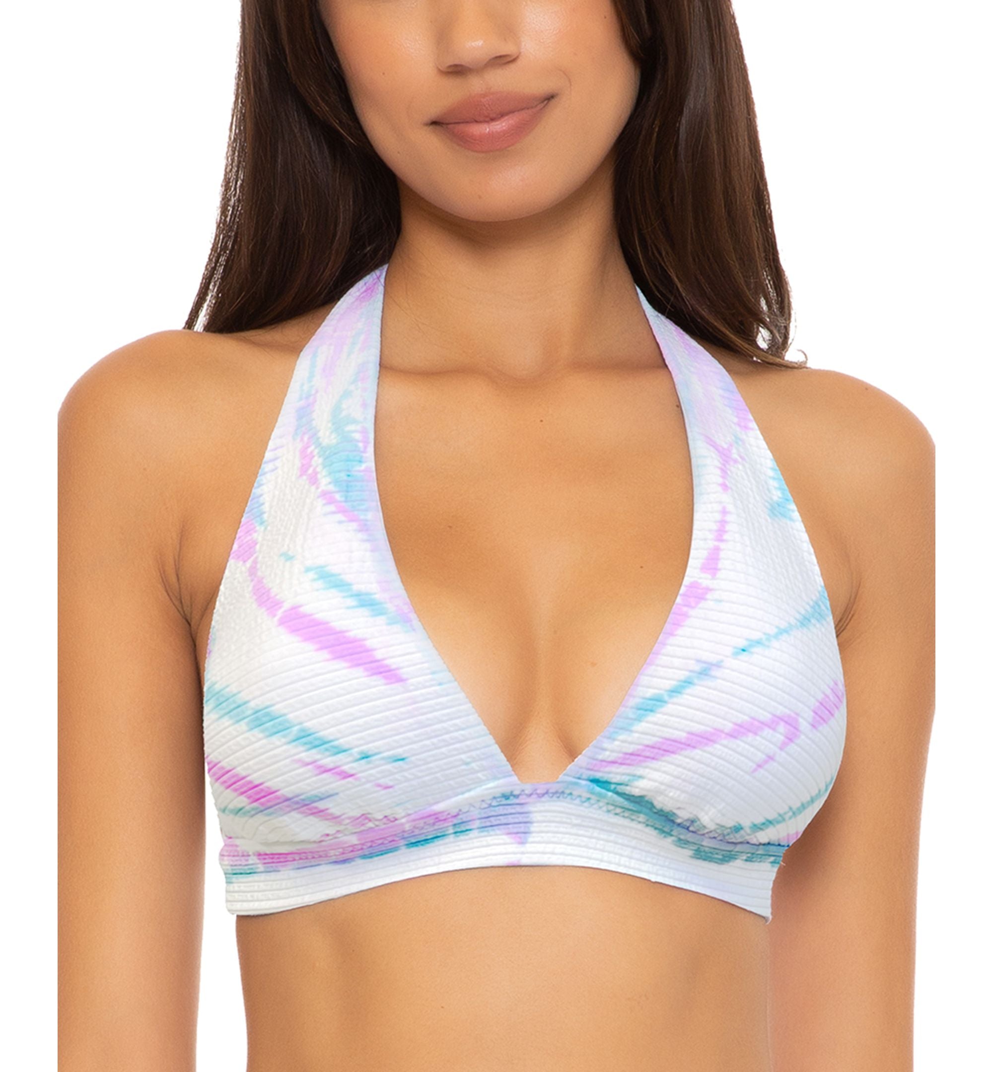 Iconic Pucker Rib Tie Dye Halter Bikini Top