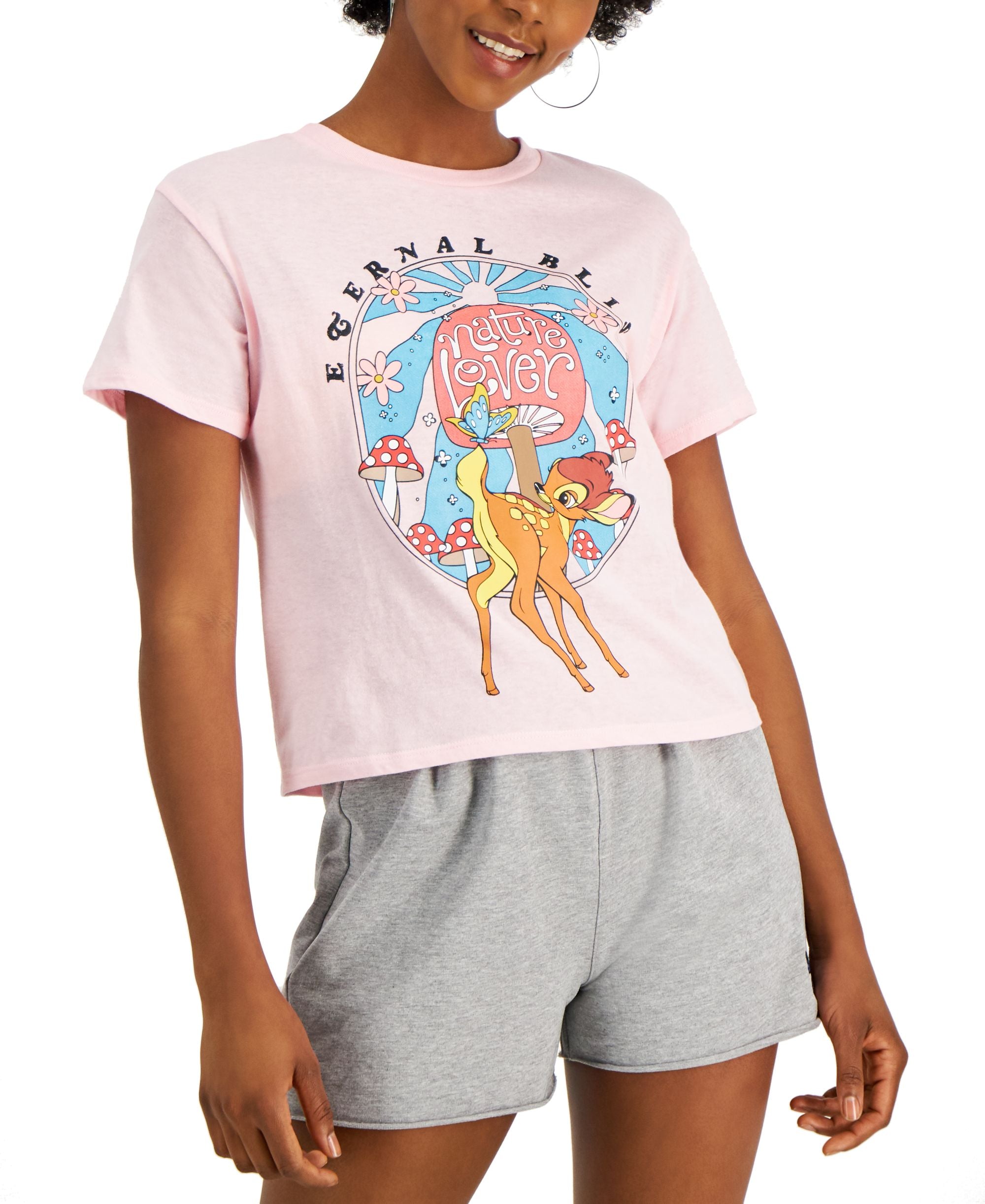 Juniors' Bambi Graphic-Print Tee