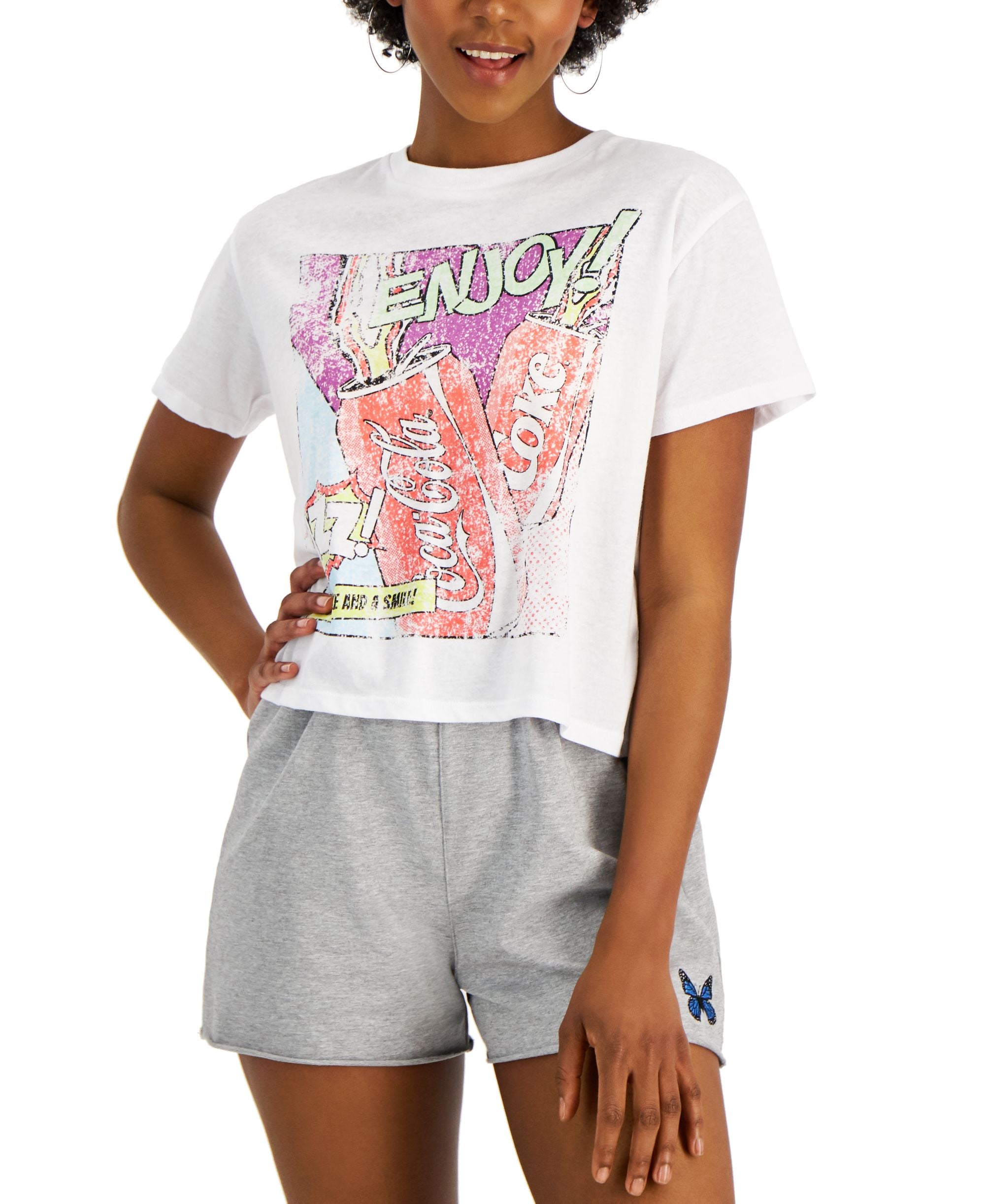 Juniors' Coca-Cola Graphic-Print Tee