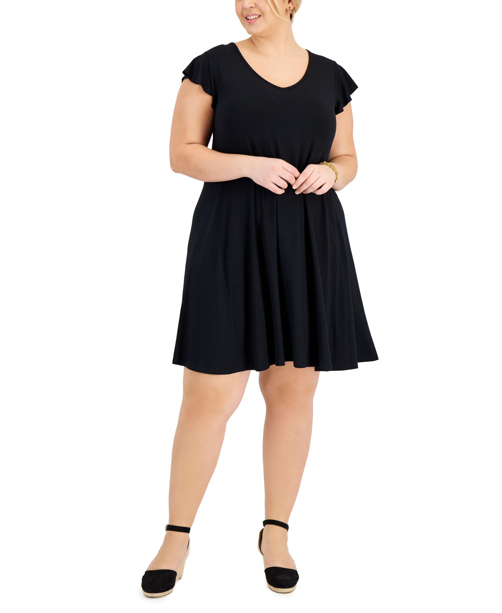 Style & Co Plus Size Flutter Sleeve Flip Flop Dress
