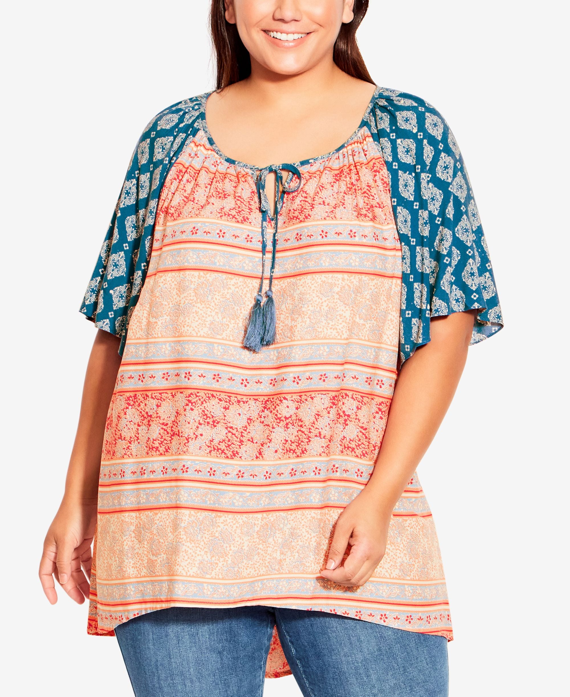 Plus Size Kori Mix Print Top