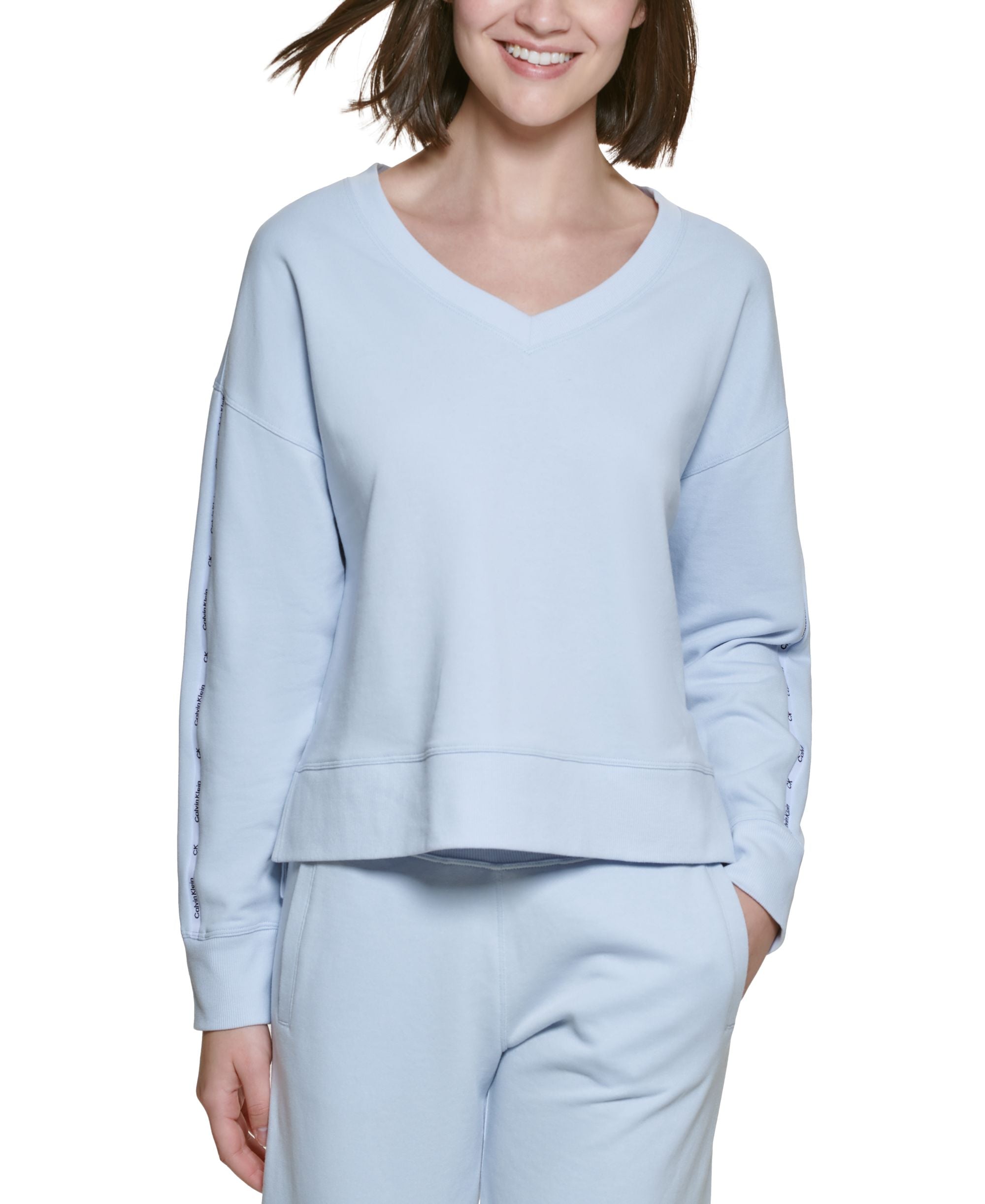 Calvin Klein Performance Womens V Neck High Low Sweatshirt