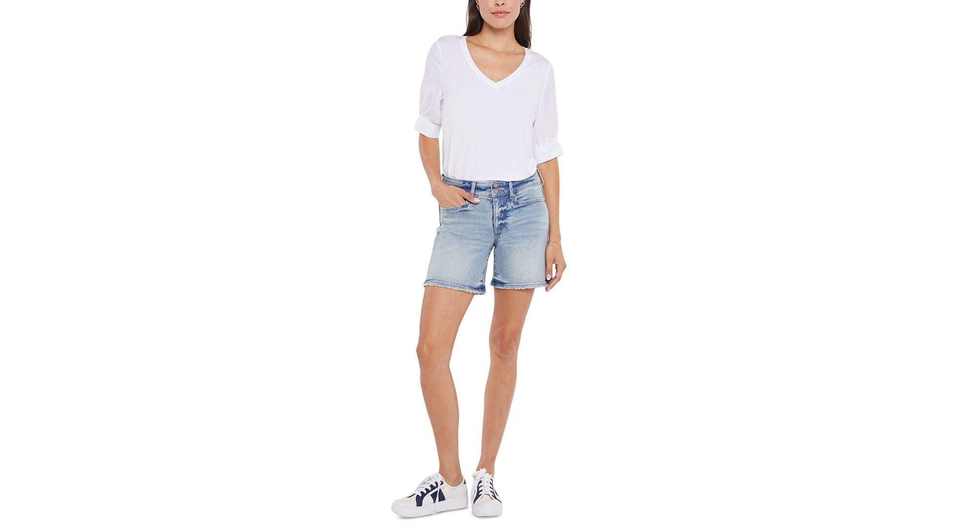 Nydj Roxanne Frayed Hem Denim Shorts