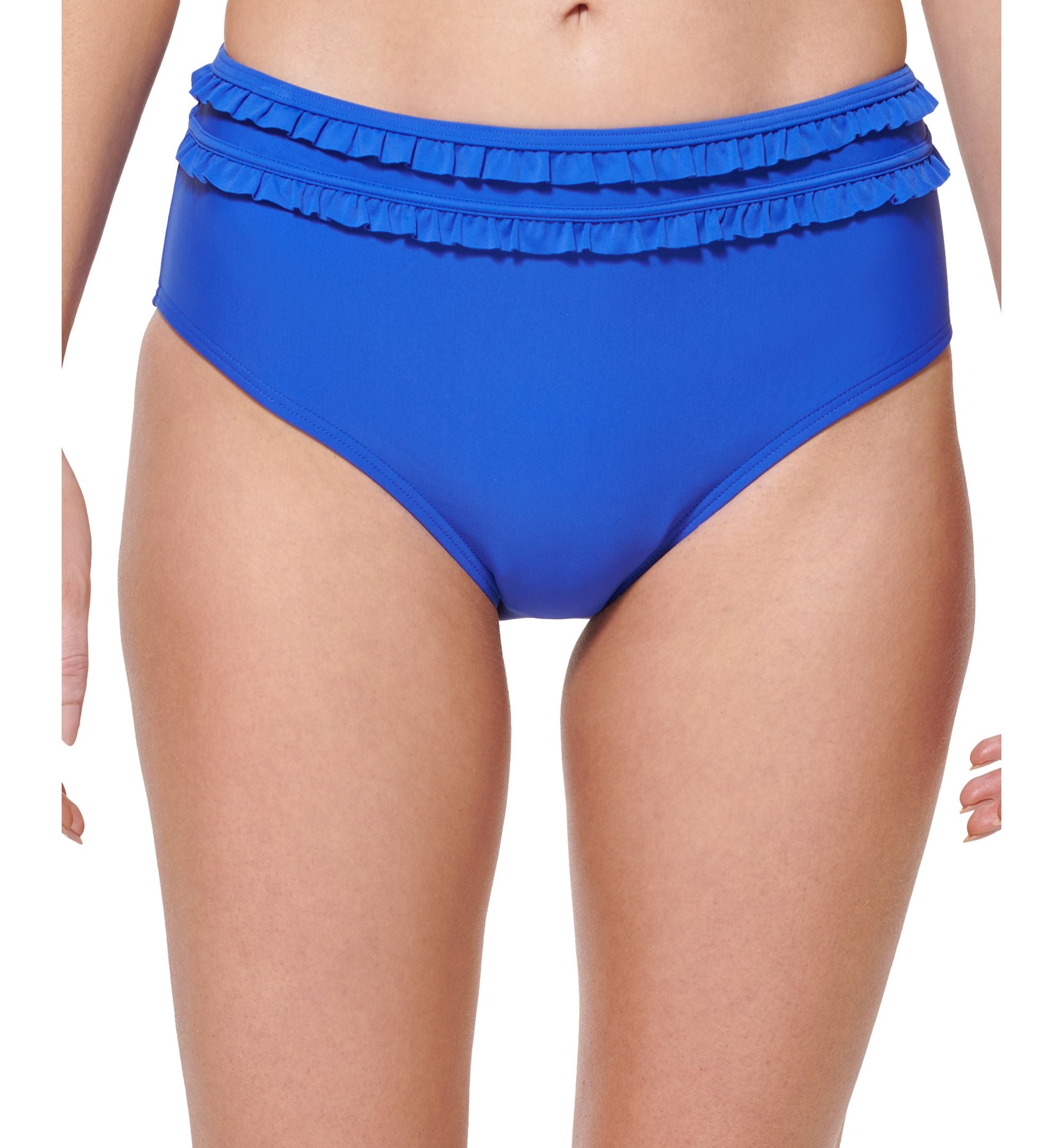 Colorblocked High-Waist Bikini Bottoms
