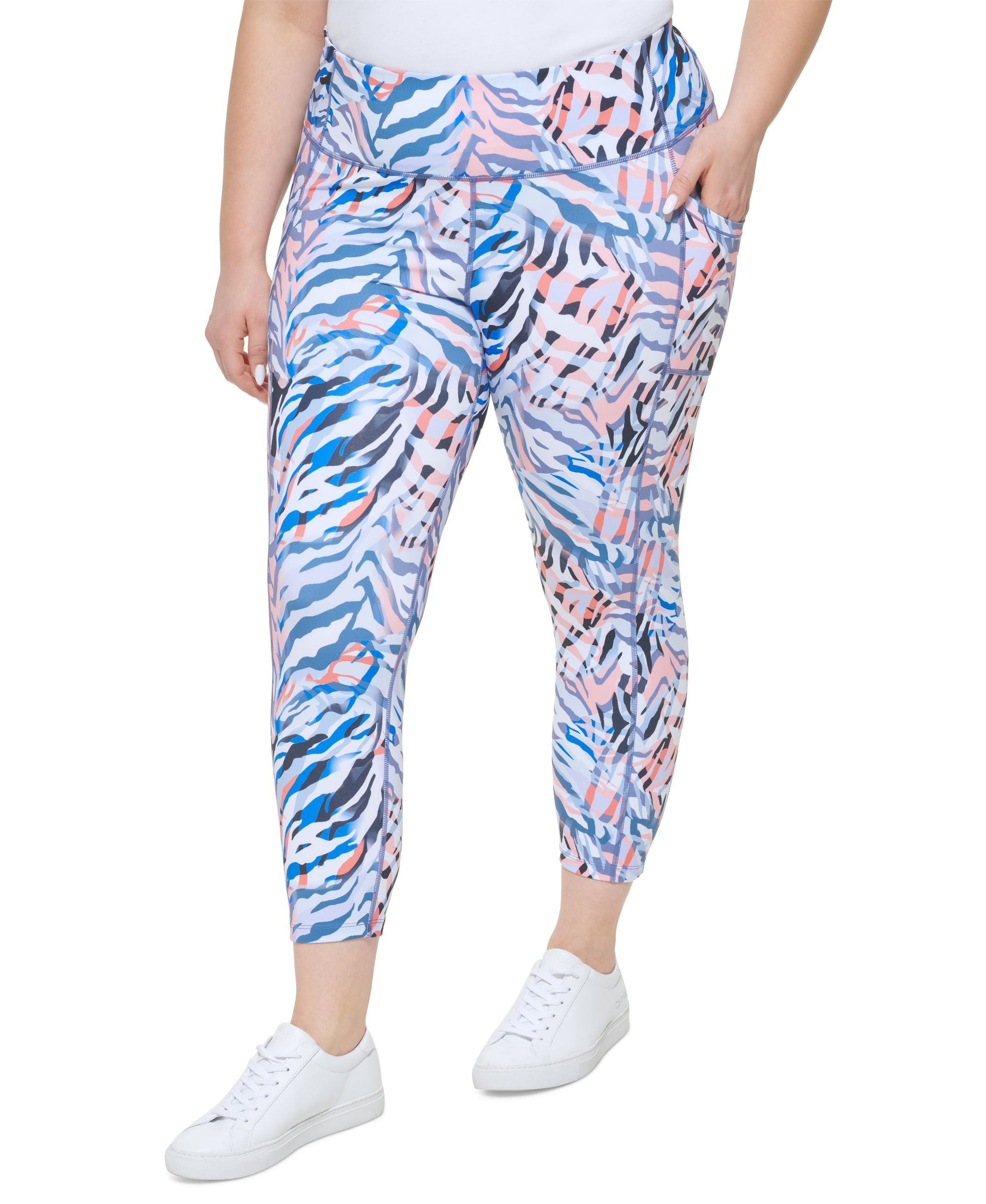 Calvin Klein Performance Plus Size Printed High Waist 7/8 Leggings