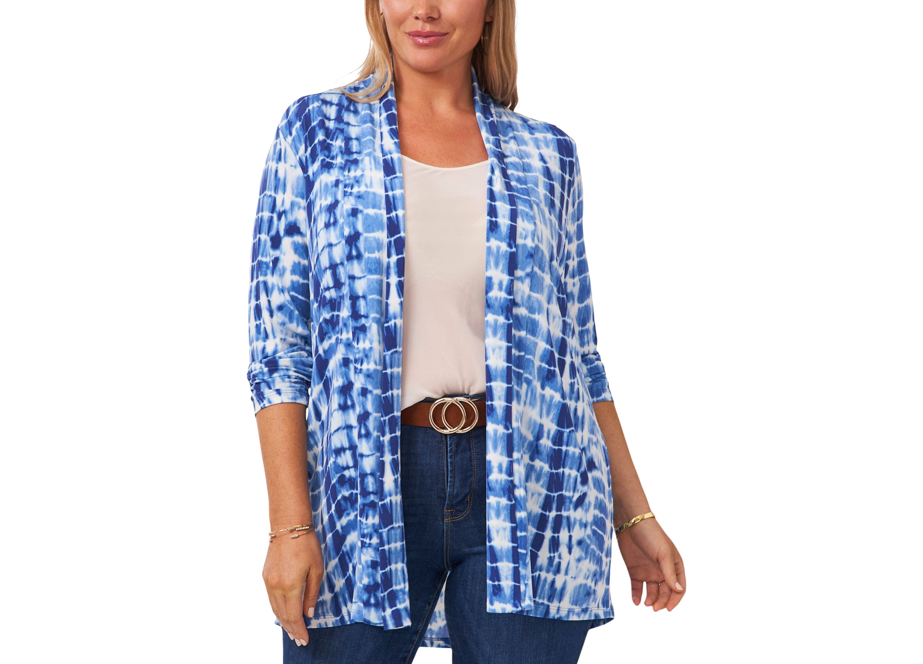 Plus Size Tie Dye Shawl Cardigan