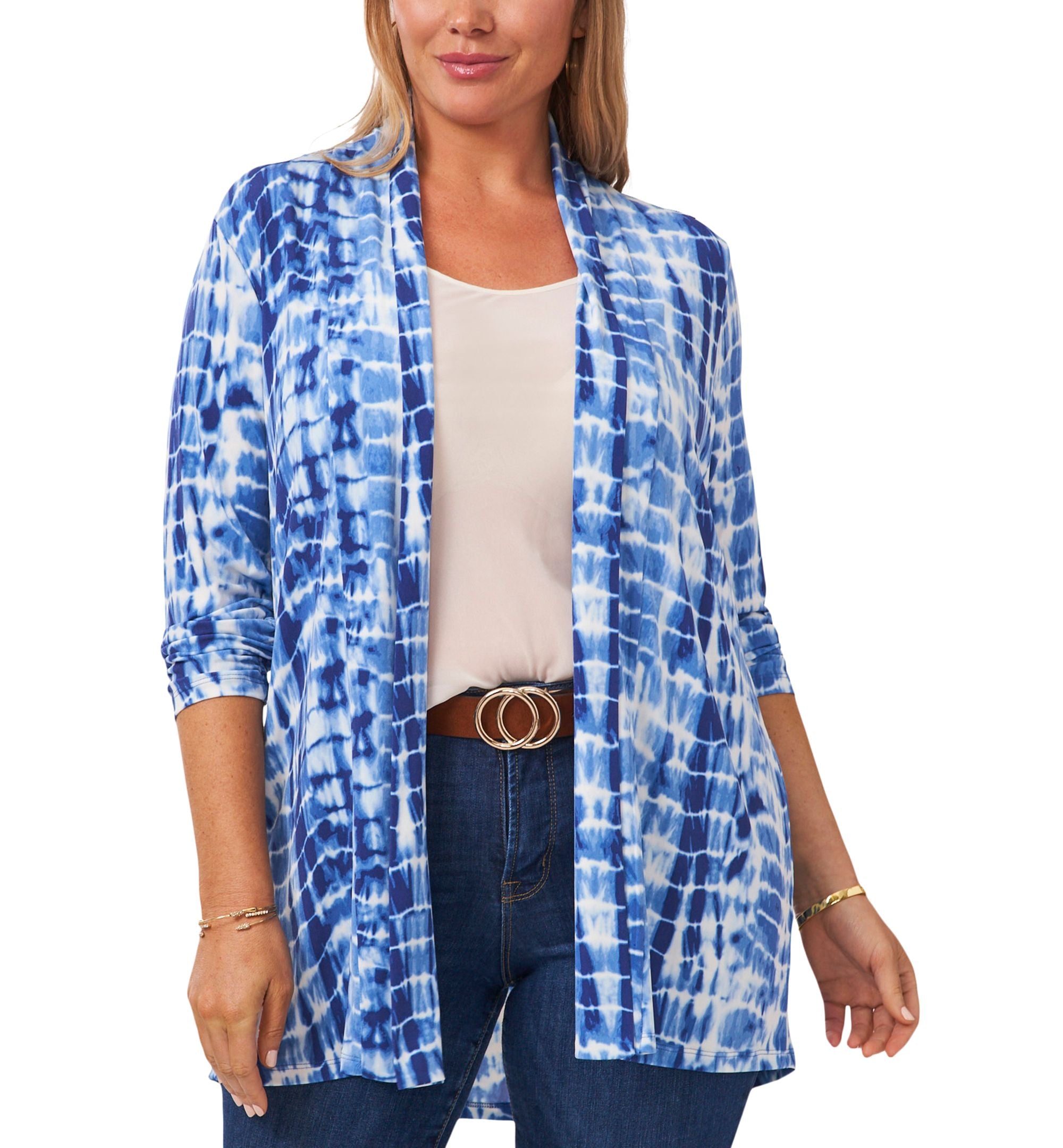 Plus Size Tie Dye Shawl Cardigan