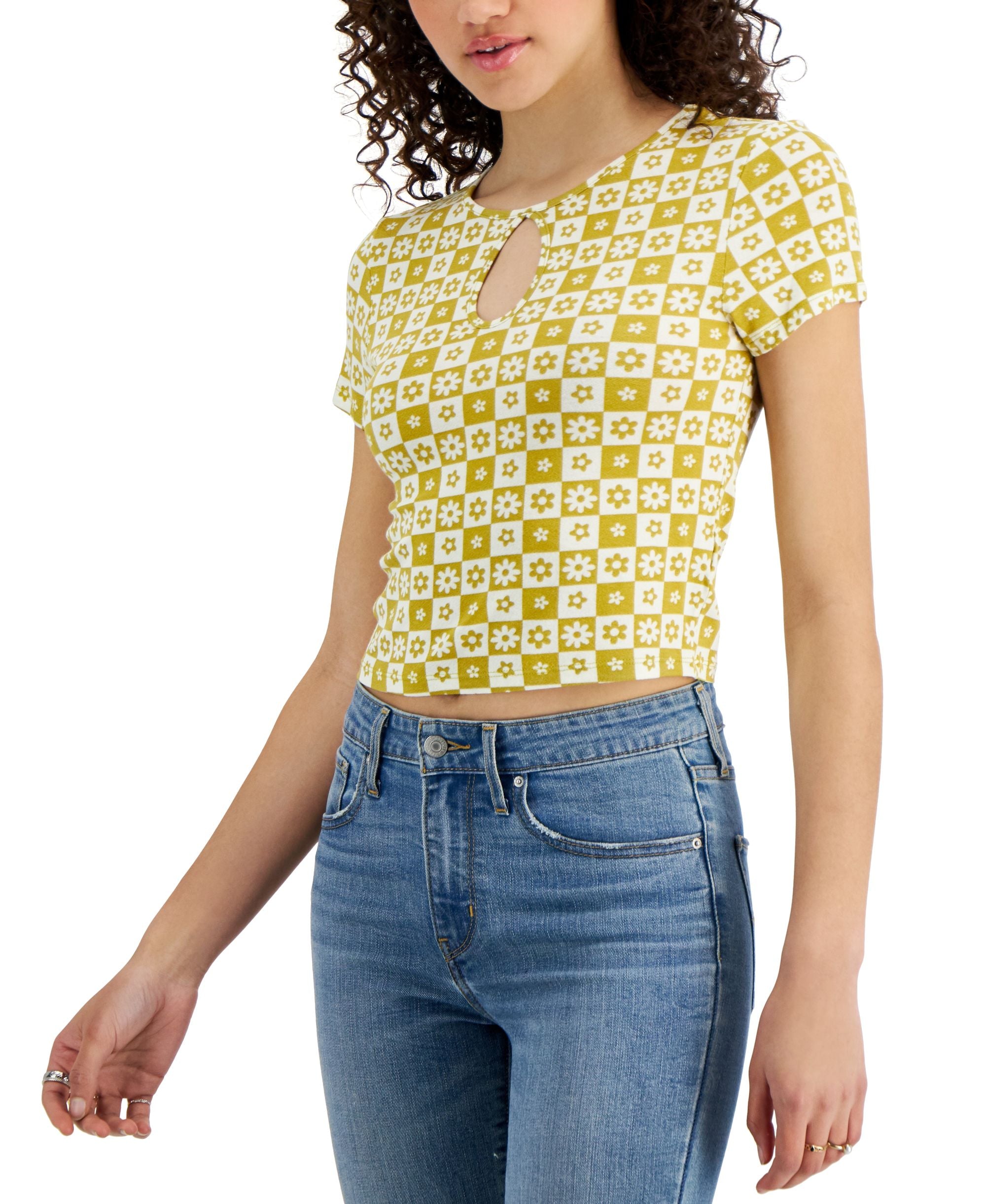Juniors' Keyhole T-Shirt