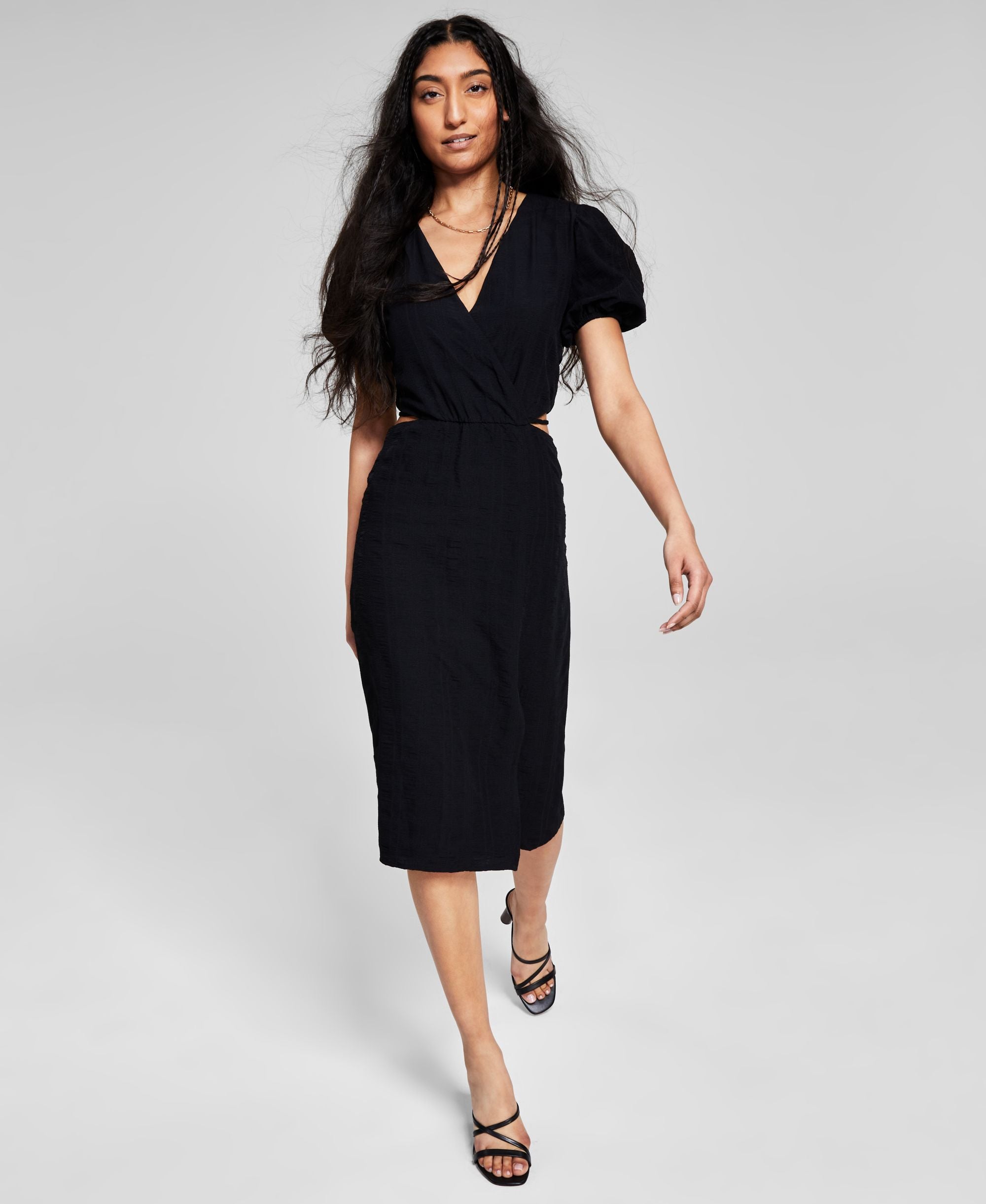 Women's Textured Cutout Midi Dress