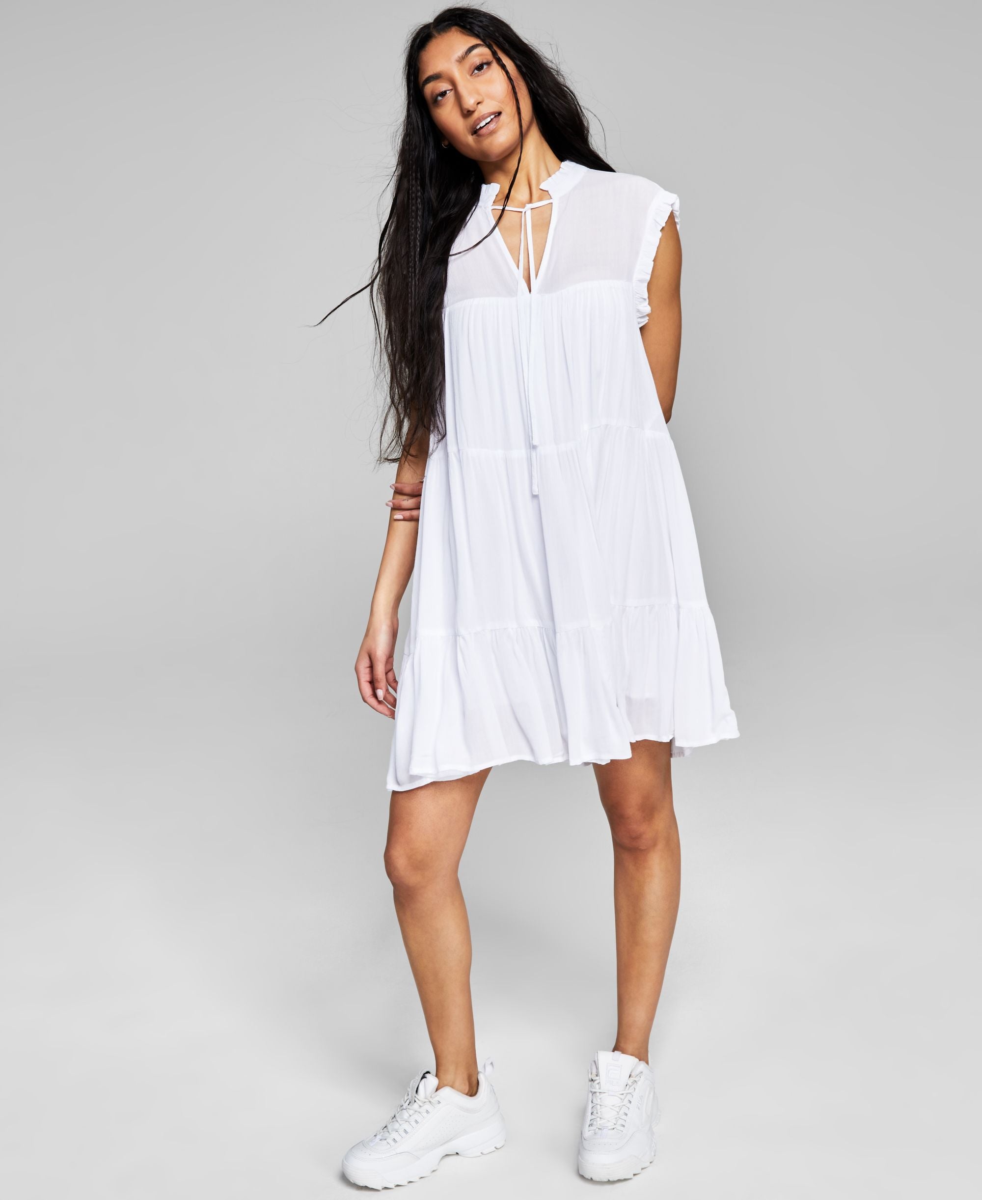 Now This Womens Sleeveless Tiered Dress
