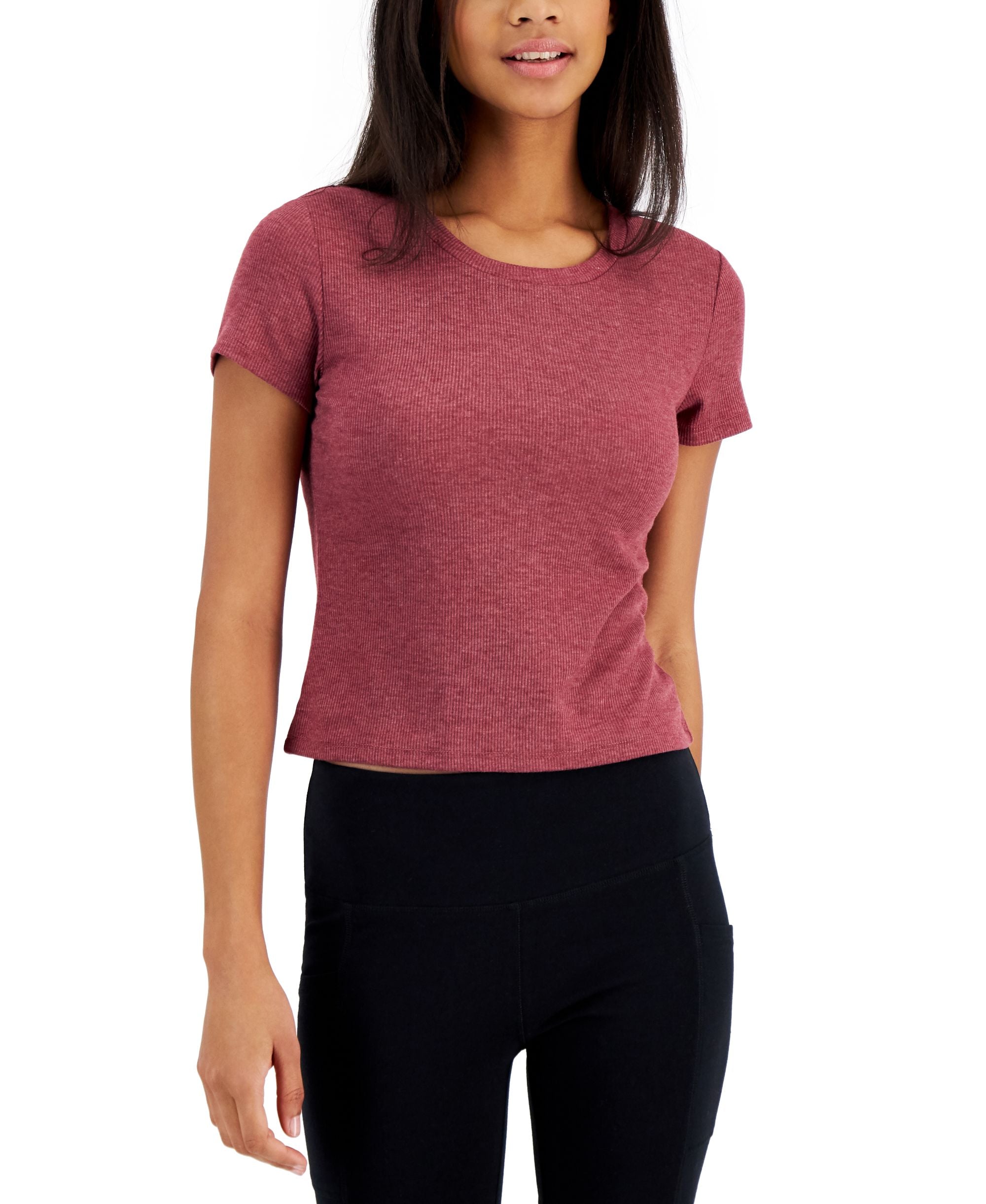 Juniors' Ribbed T-Shirt