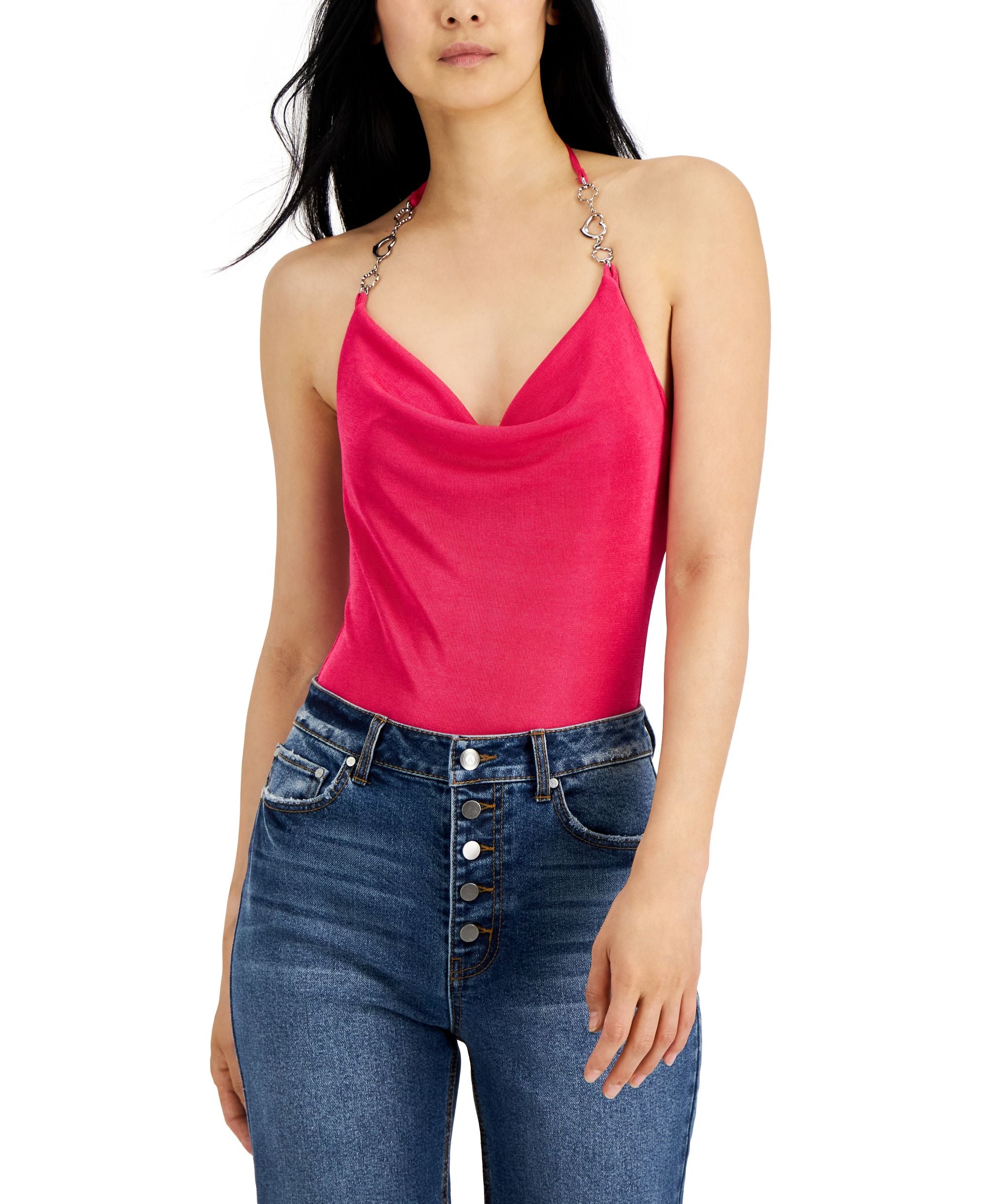 Juniors' Heart-Chain Bodysuit