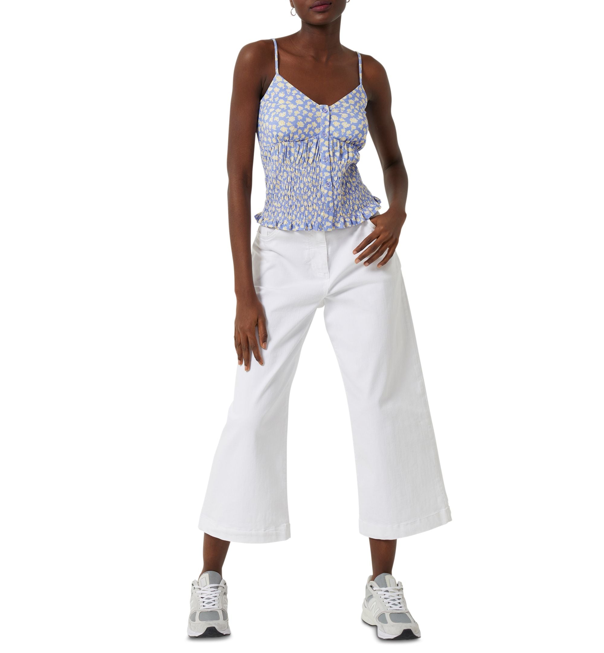 French Connection Womens Peony Doria Smocked Top