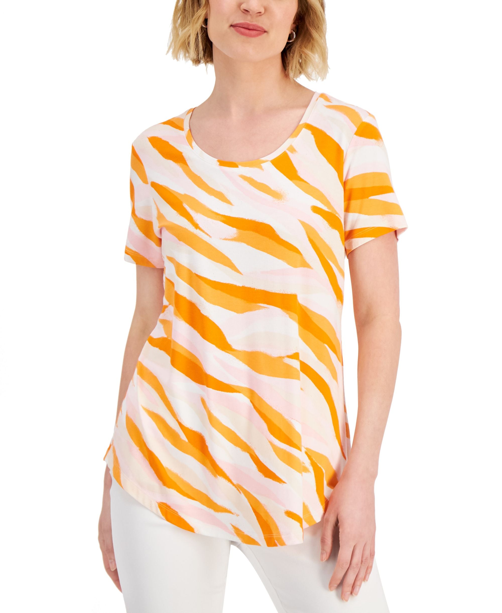 JM Collection Petite Lagoon Ripple Top