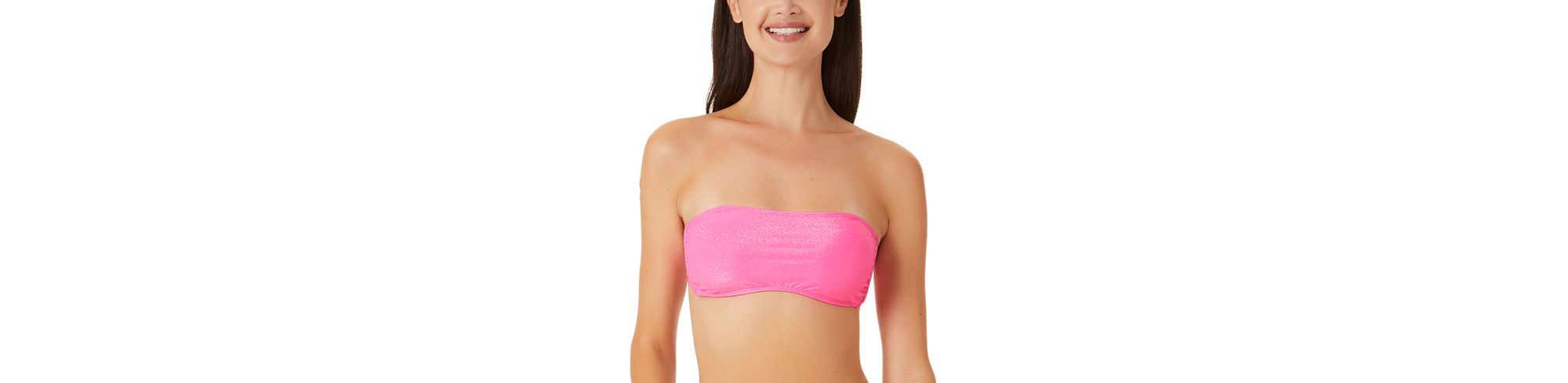 Salt + Cove Juniors' Metallic Shine Bandeau Bikini Top