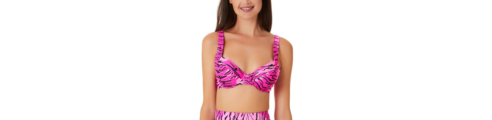 Juniors' Topaz Tiger Underwire Bralette Bikini Top
