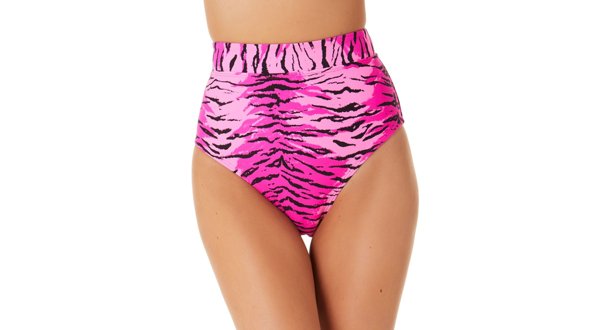 Juniors' Topaz Tiger Banded High-Waist Bikini Bottoms