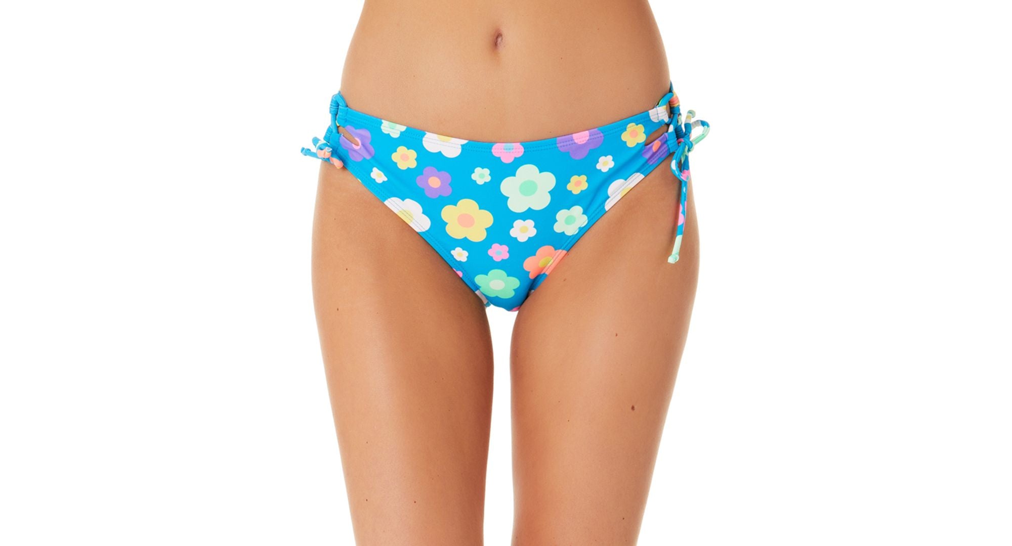 Juniors' Petal Pop Lace-Up-Side Hipster Bikini Bottoms