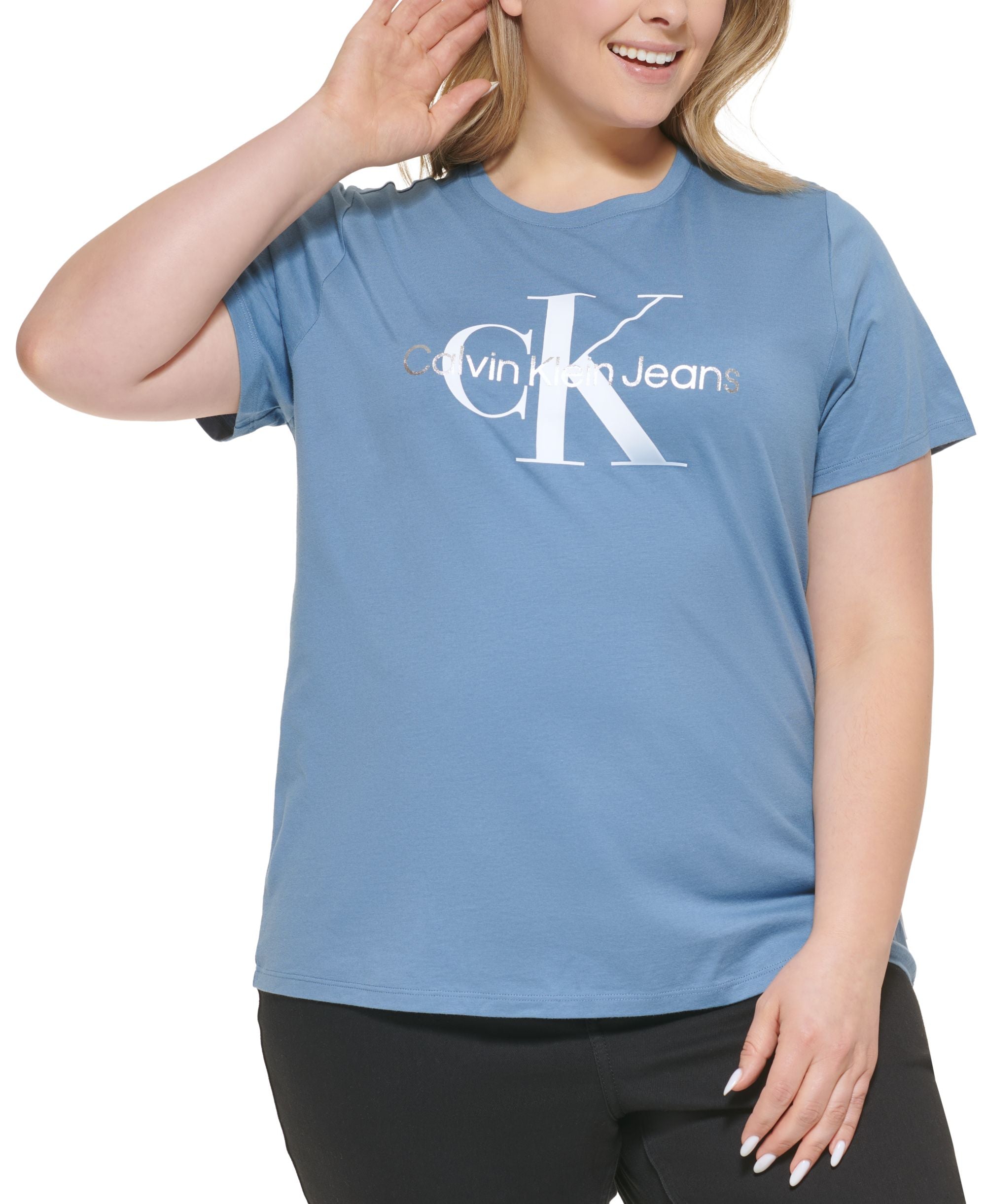 Calvin Klein Jeans Trendy Plus Size Foil Logo Graphic T-Shirt