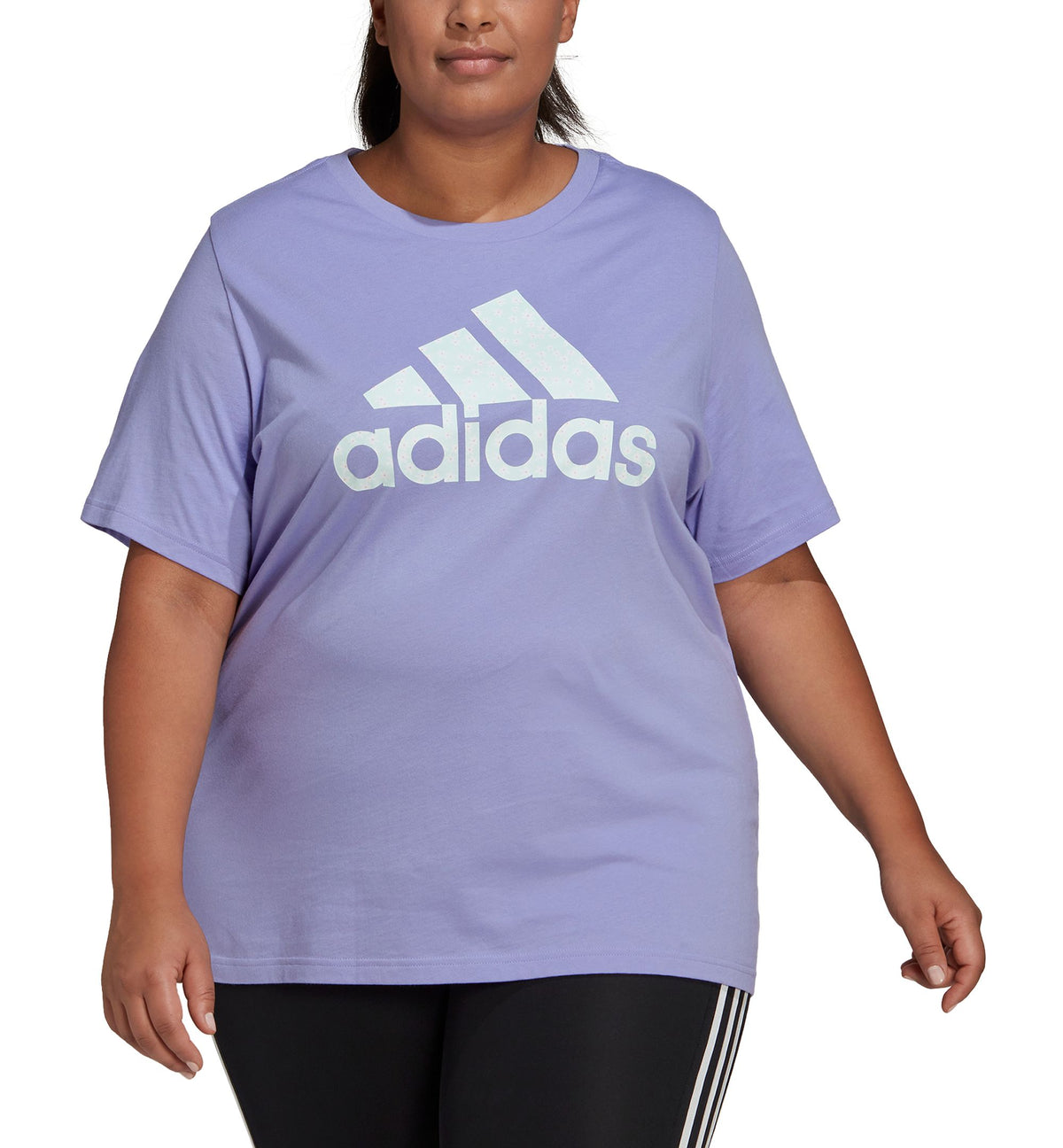 Adidas Plus Size Floral Logo Graphic T-Shirt