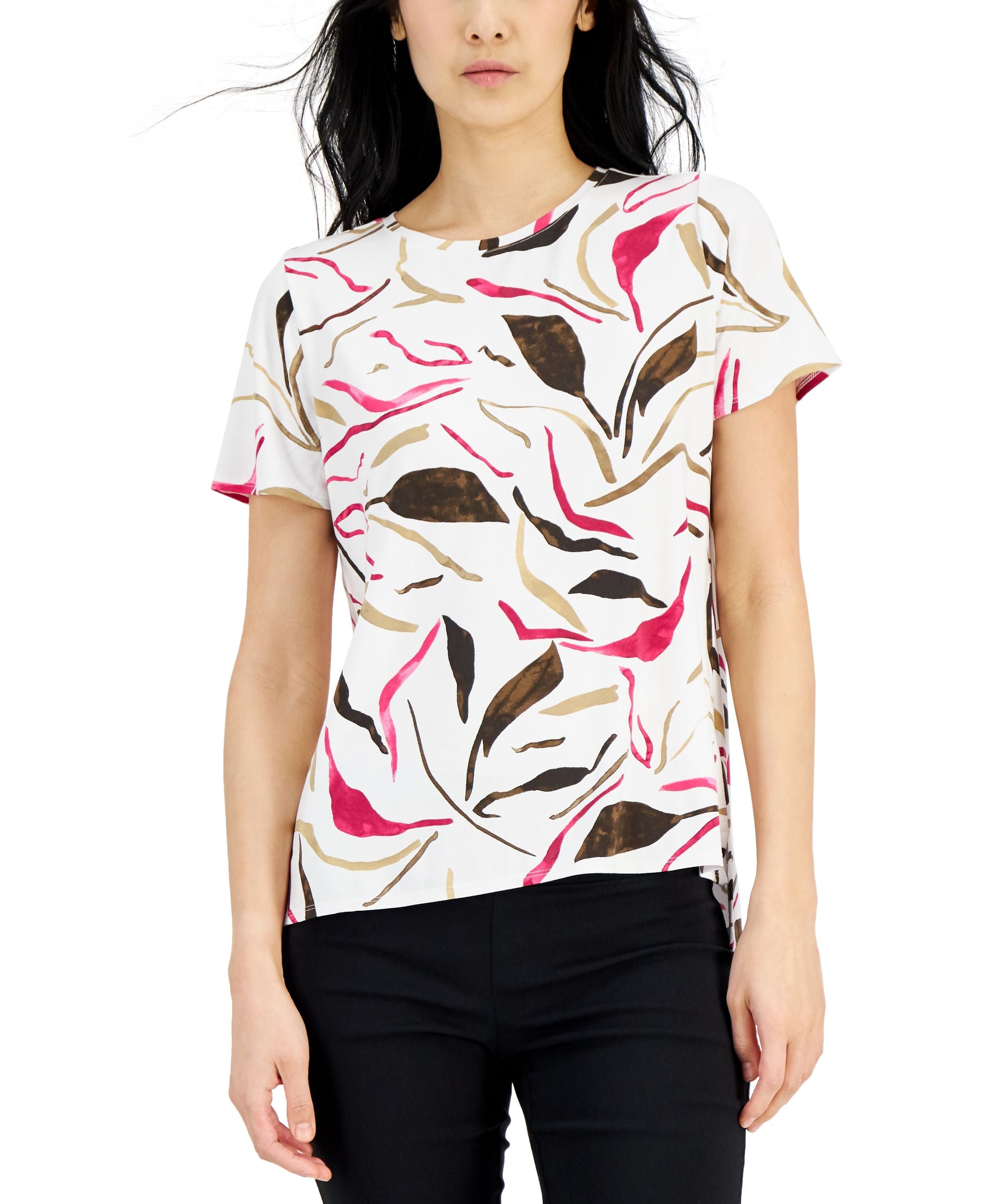 Alfani Womens Short Sleeve Crewneck T-Shirt