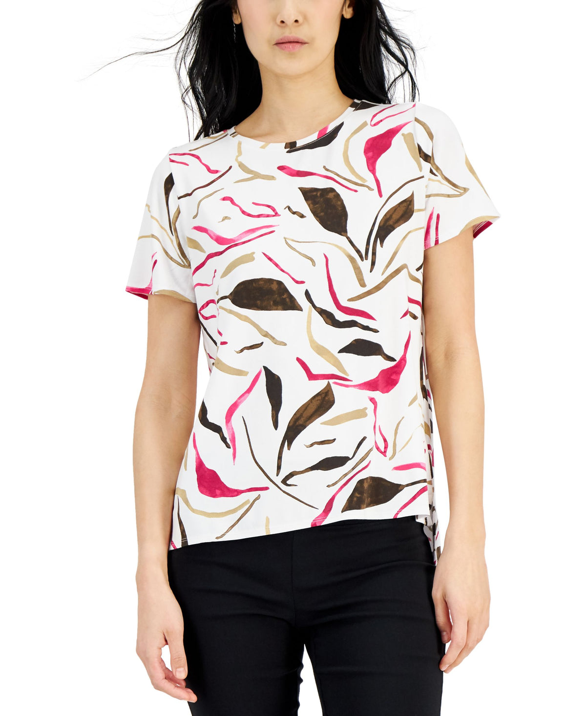 Alfani Womens Short Sleeve Crewneck T-Shirt