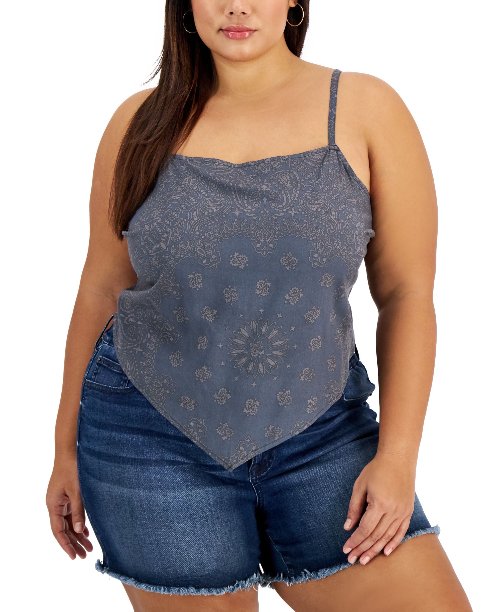 Trendy Plus Size Printed Bandana Top