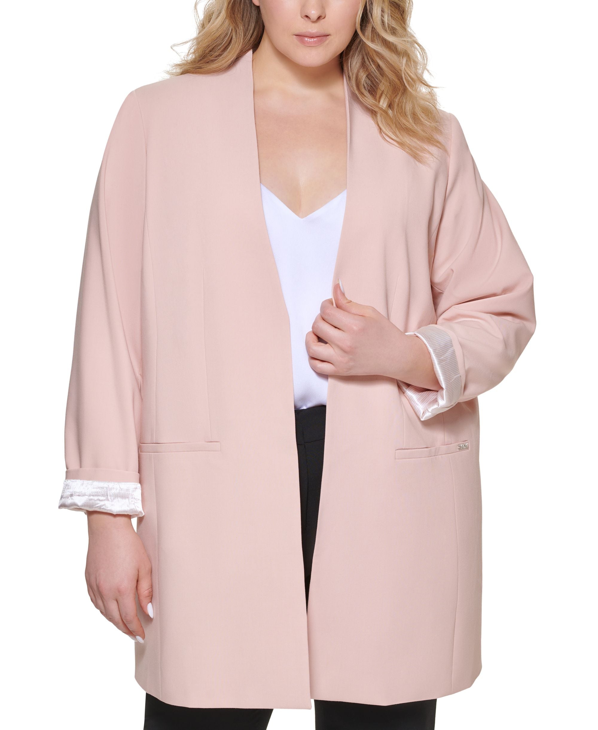 Calvin Klein Plus Size Lux Roll Tab Blazer
