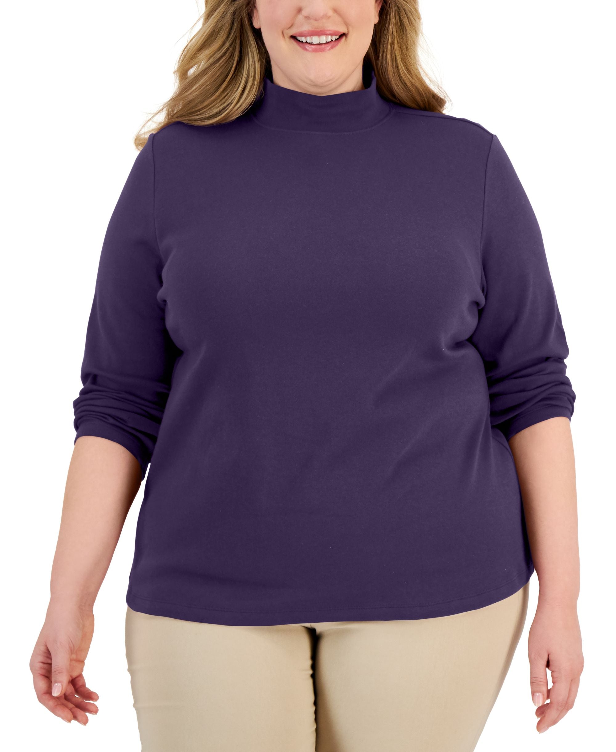 Plus Size Mock-Neck Top