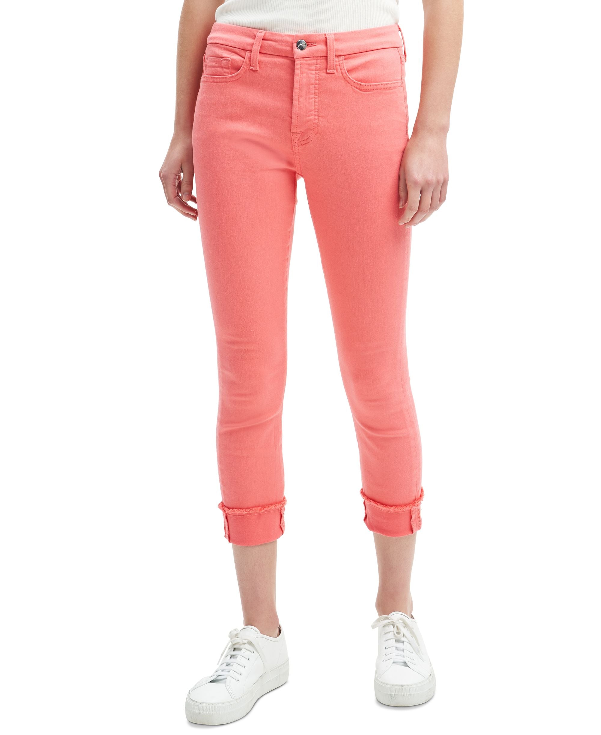 Jen7 Frayed Hem Cropped Skinny Jeans
