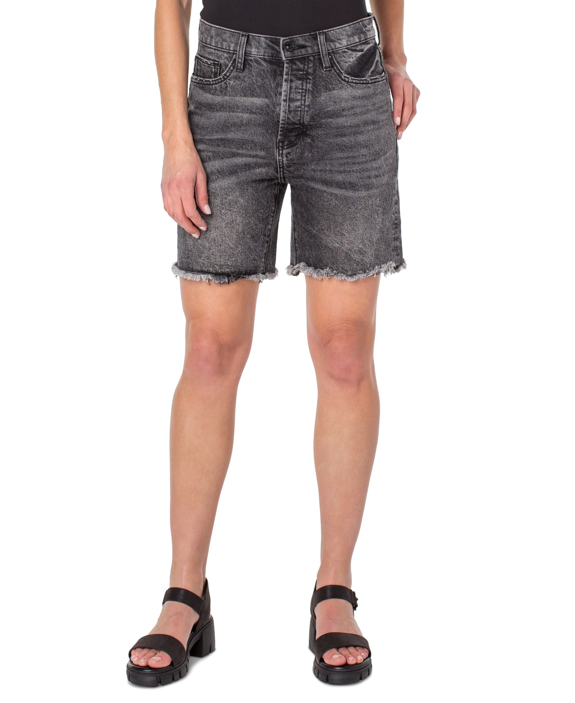 Earnest Sewn Frayed Hem Denim Shorts