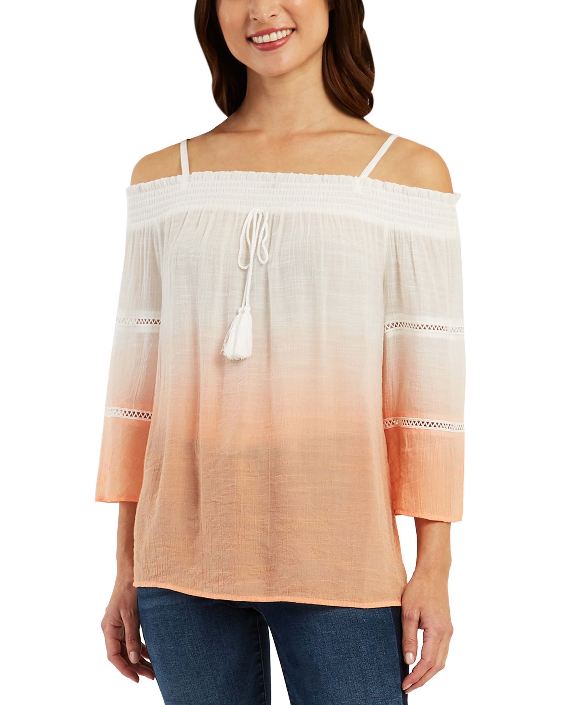 Juniors' Ombr&eacute; Off-The-Shoulder Top