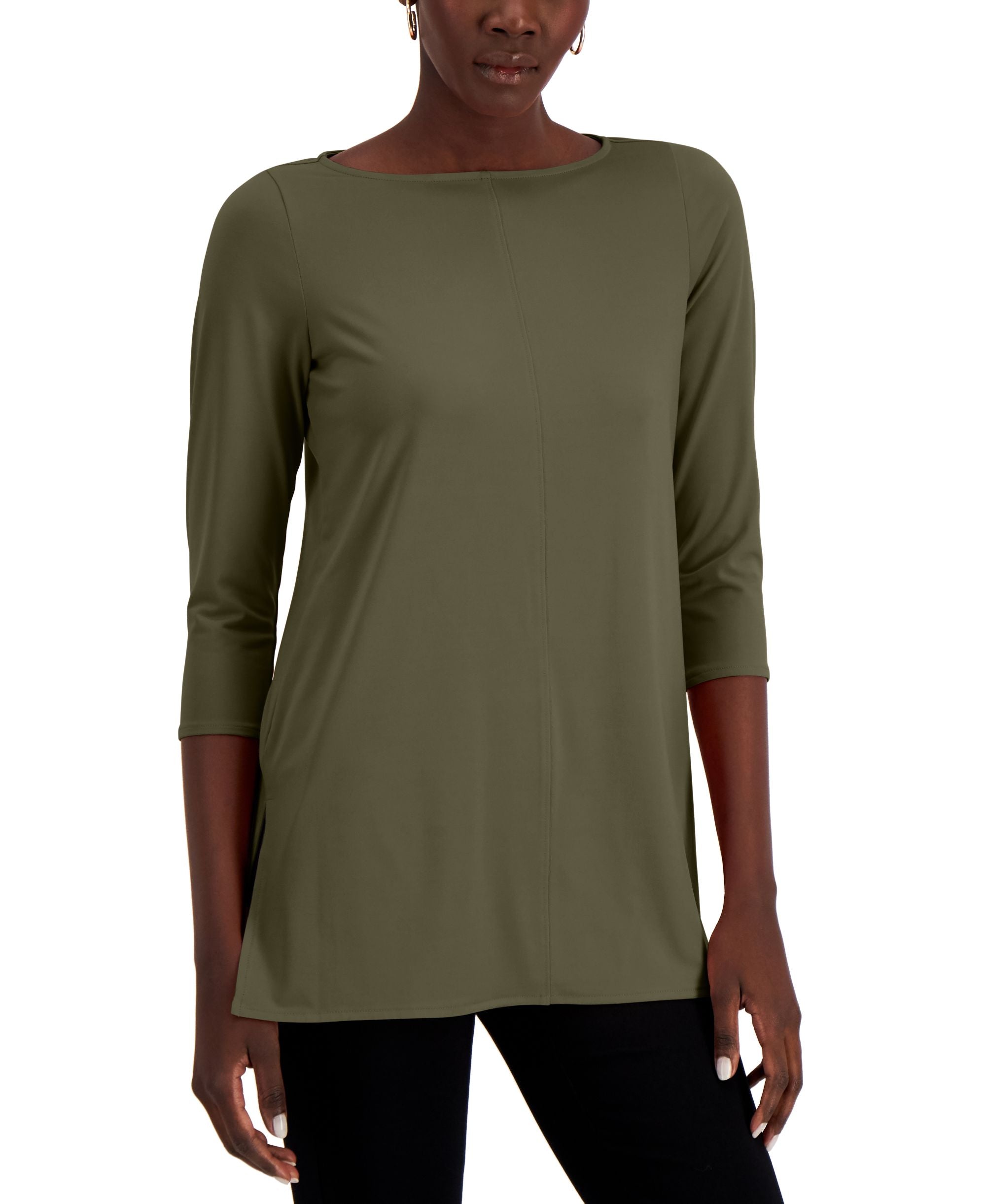 Women's Boat-Neck 3/4-Sleeve Tunic