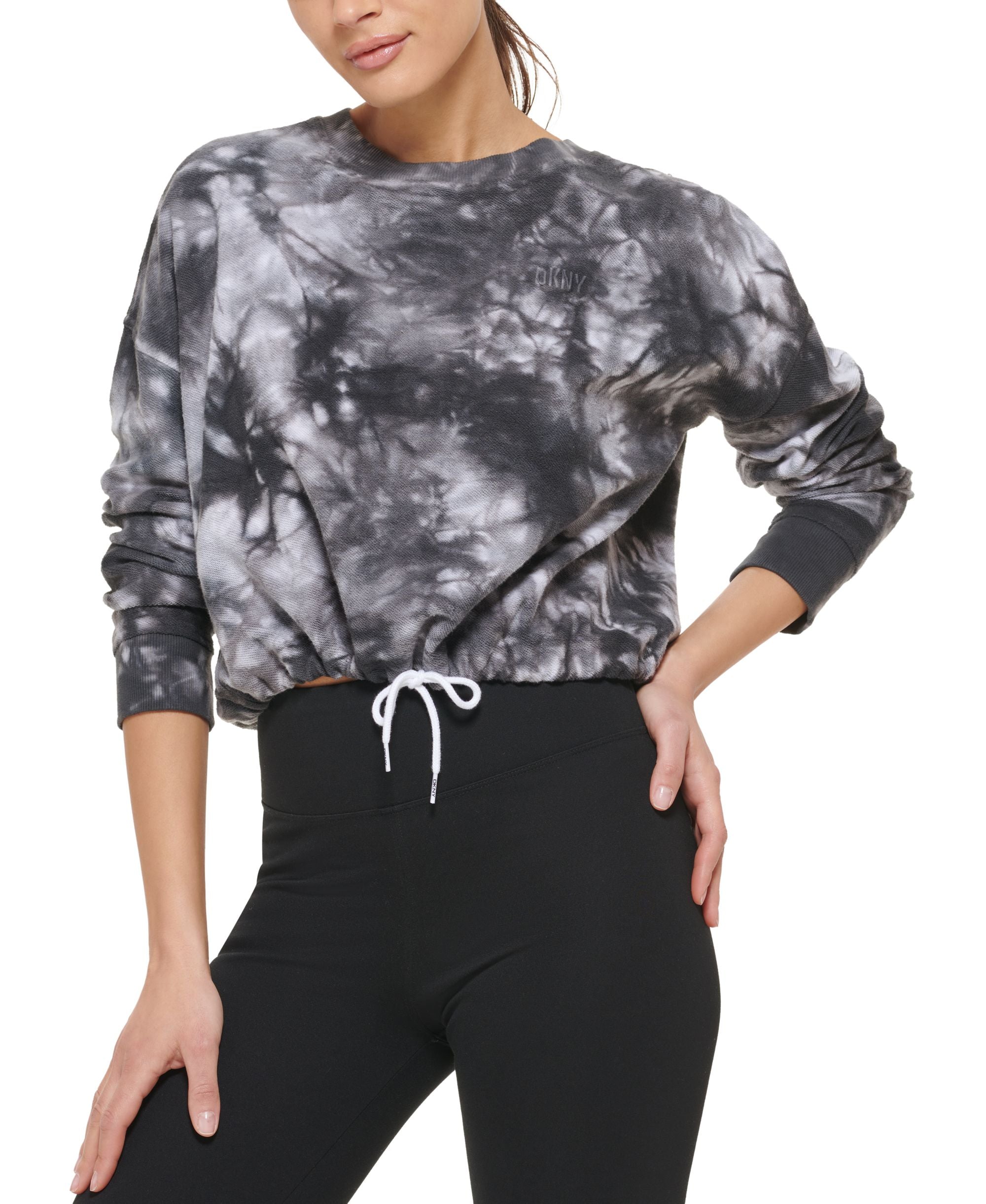 DKNY Sport Womens Cotton Tie Dyed Sweatshirt