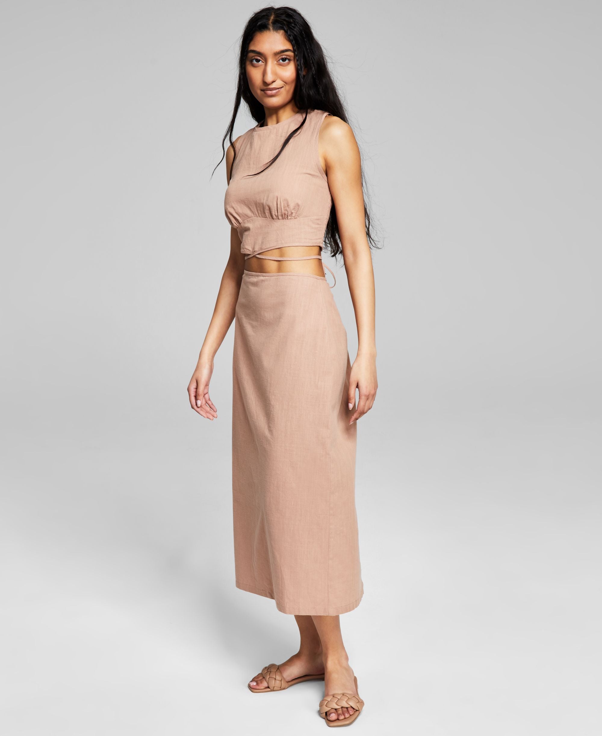Now This Trendy Plus Size Side Slit Midi Skirt