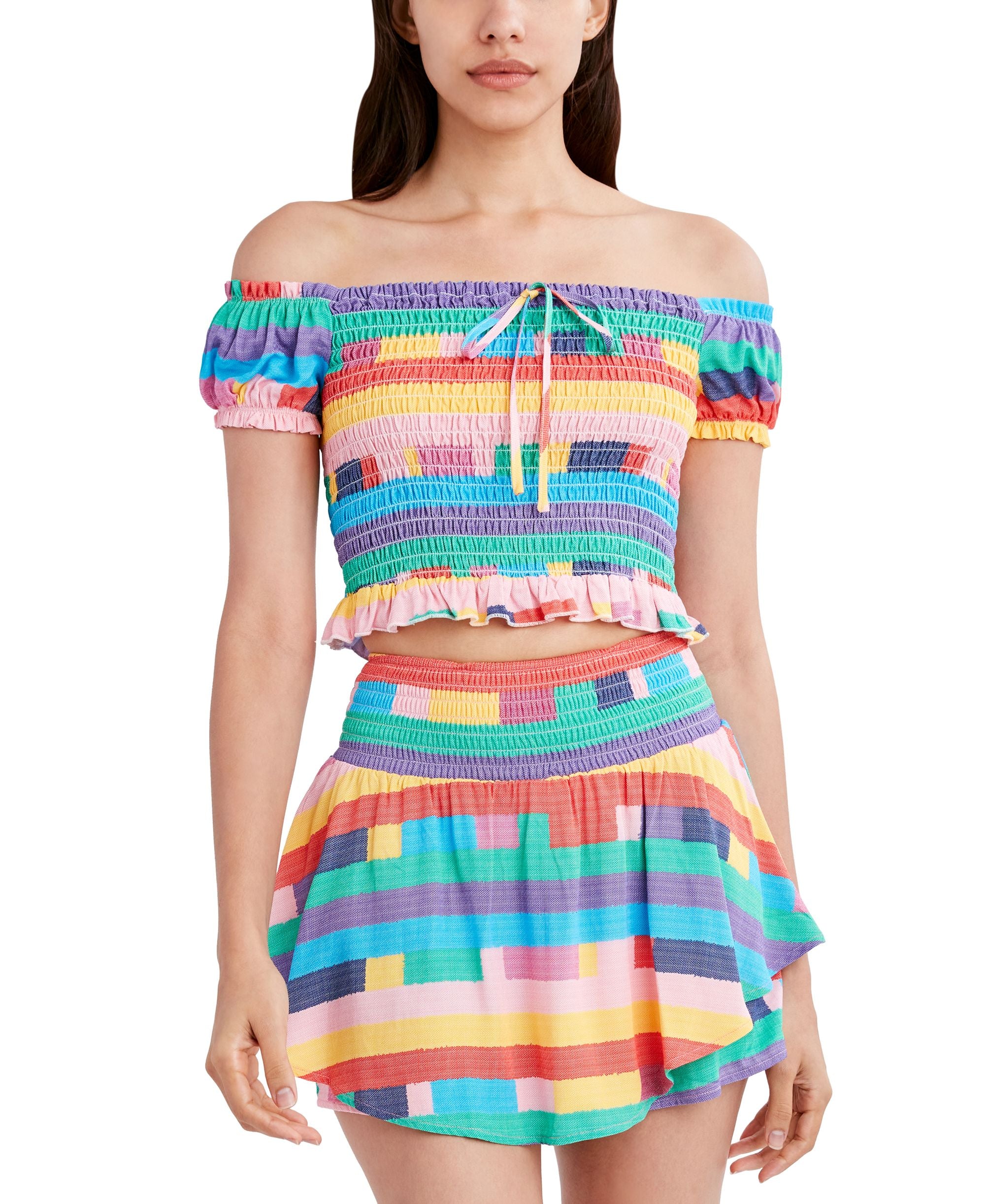 Women's Smocked Rainbow Top
