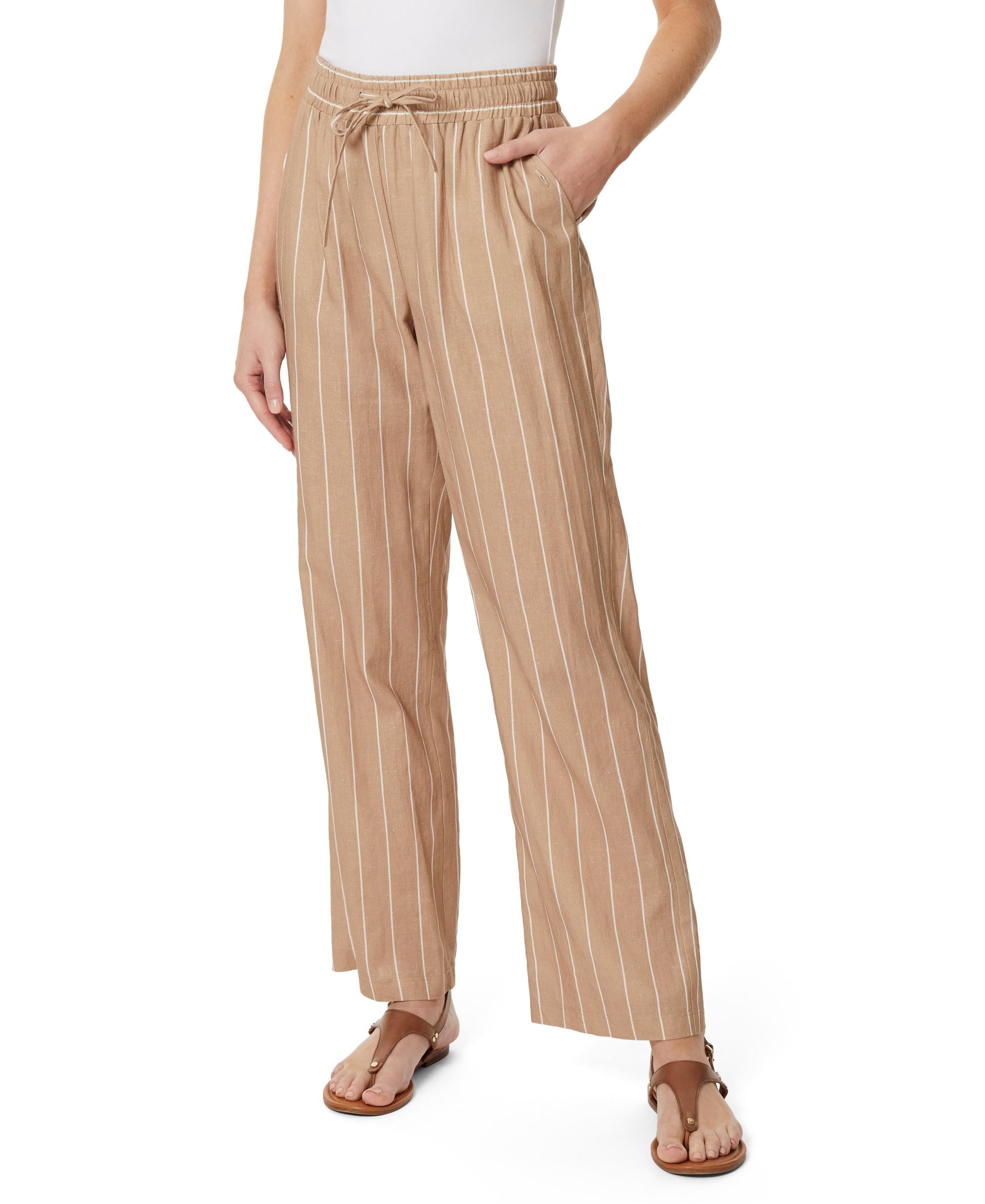 Womens Pull On Drawstring Slash Pocket Trouser Pants