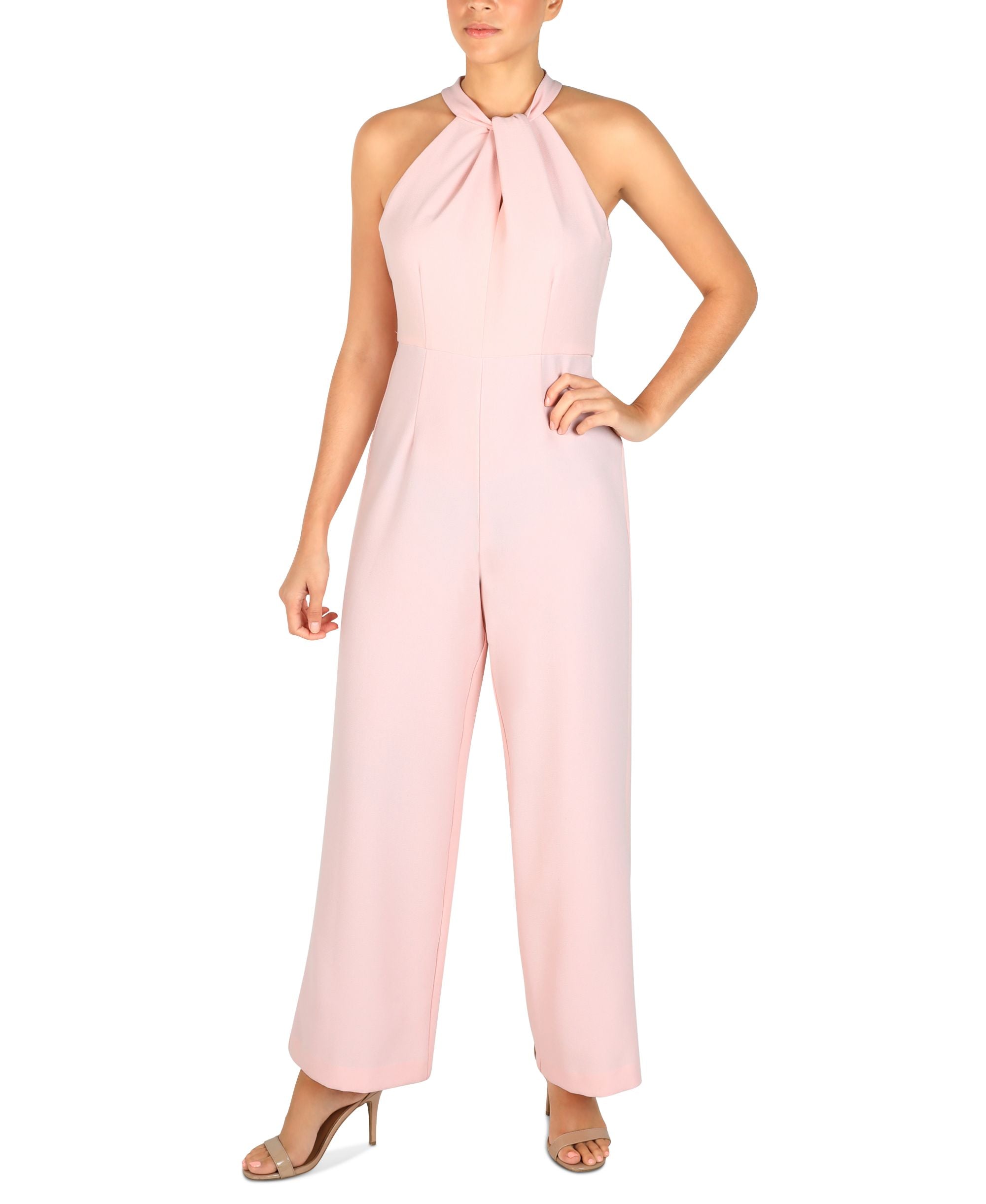 Twist-Front Halter Jumpsuit